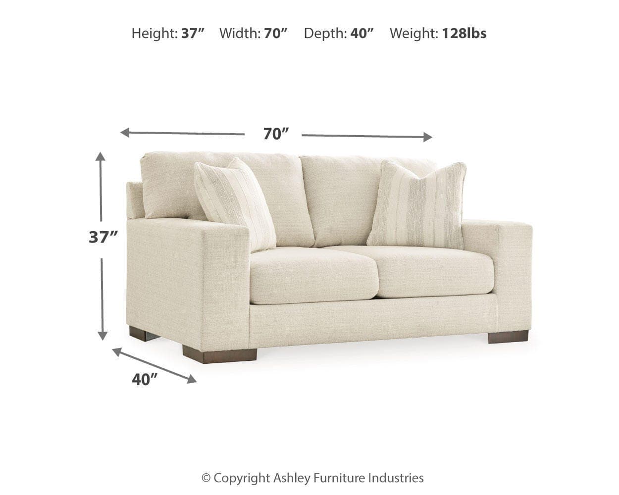 Maggie Loveseat — White — view 6