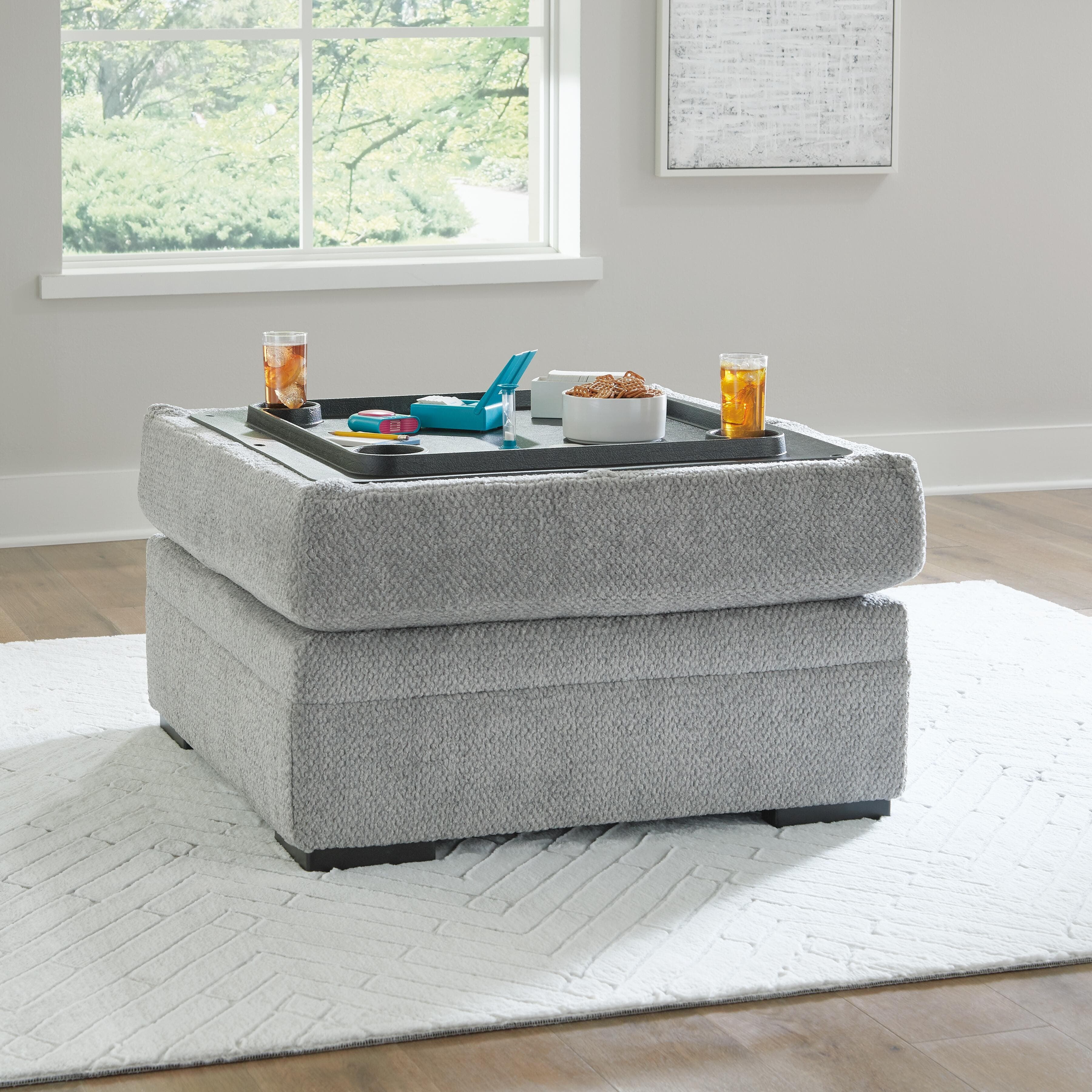 Casselbury Ottoman With Storage — Black/Gray — view 7