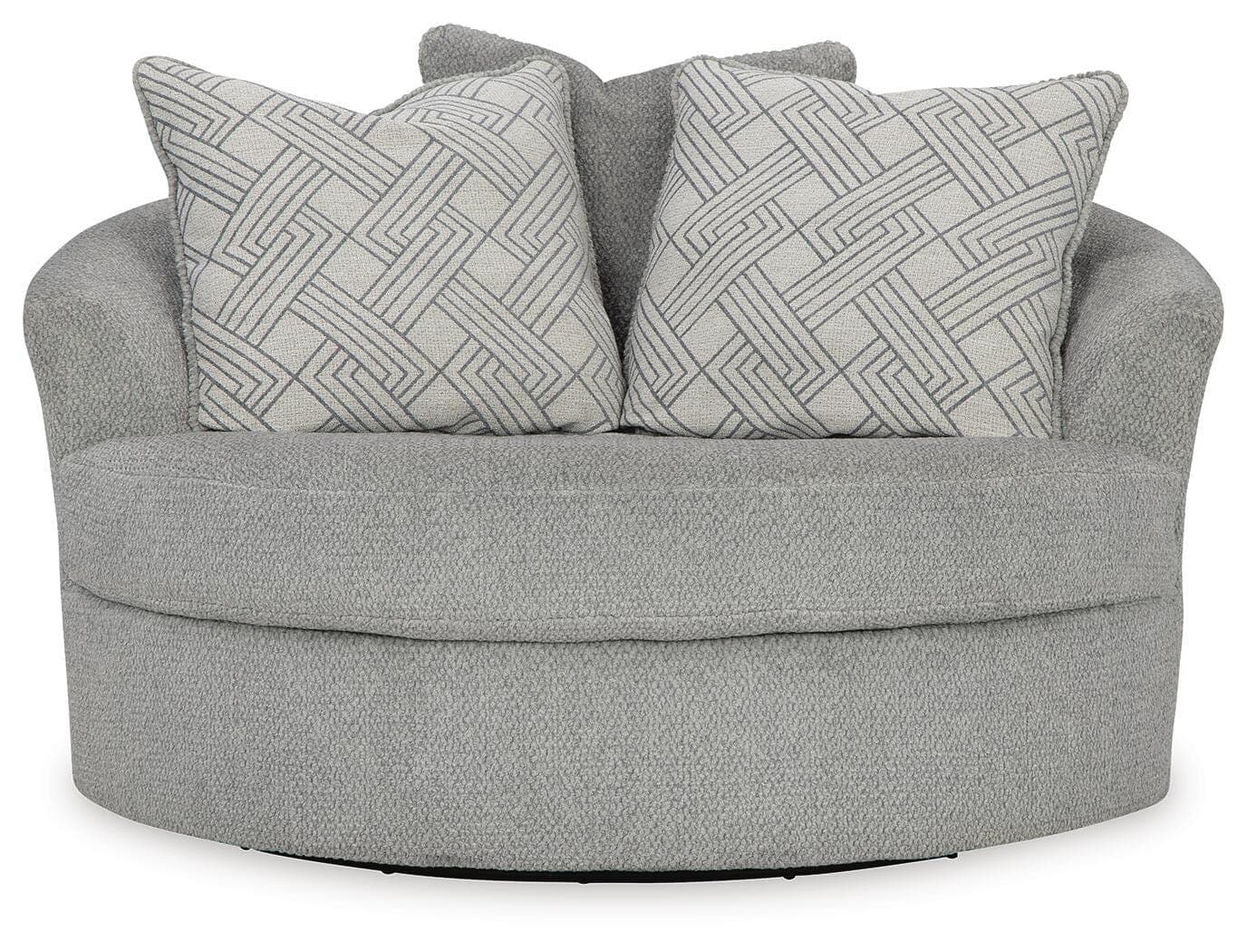 Casselbury Oversized Swivel Accent Chair — Black/Gray — view 3