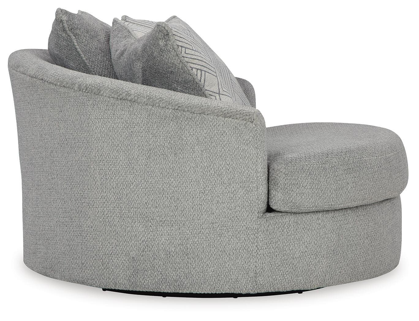 Casselbury Oversized Swivel Accent Chair — Black/Gray — view 4