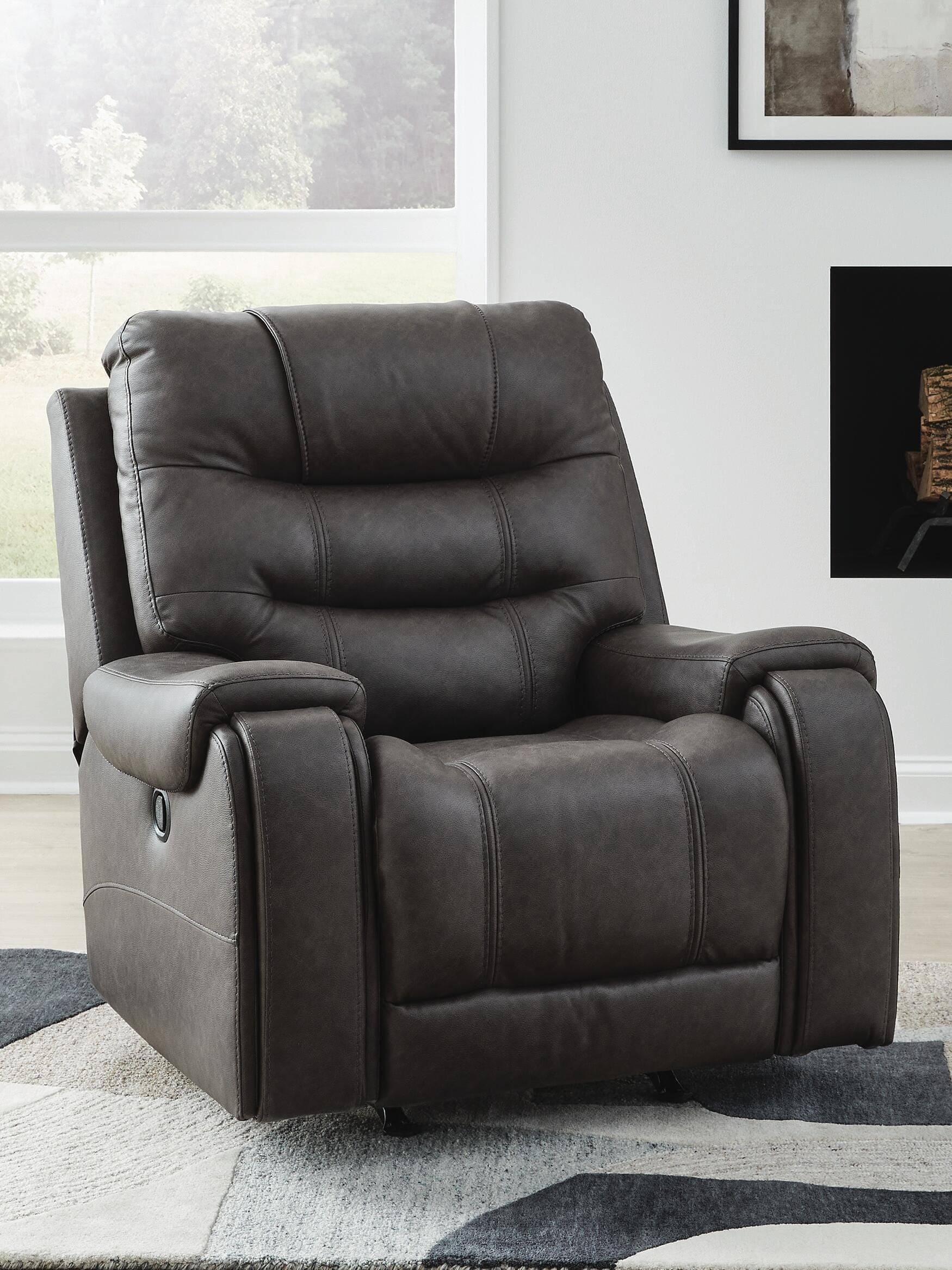 Trumble Recliner — Black/Gray — view 2