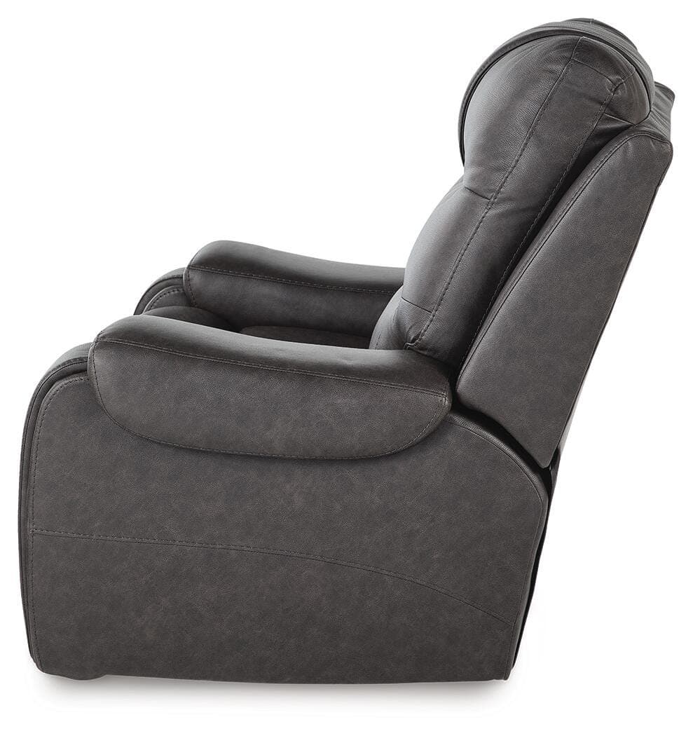 Trumble Recliner — Black/Gray — view 7