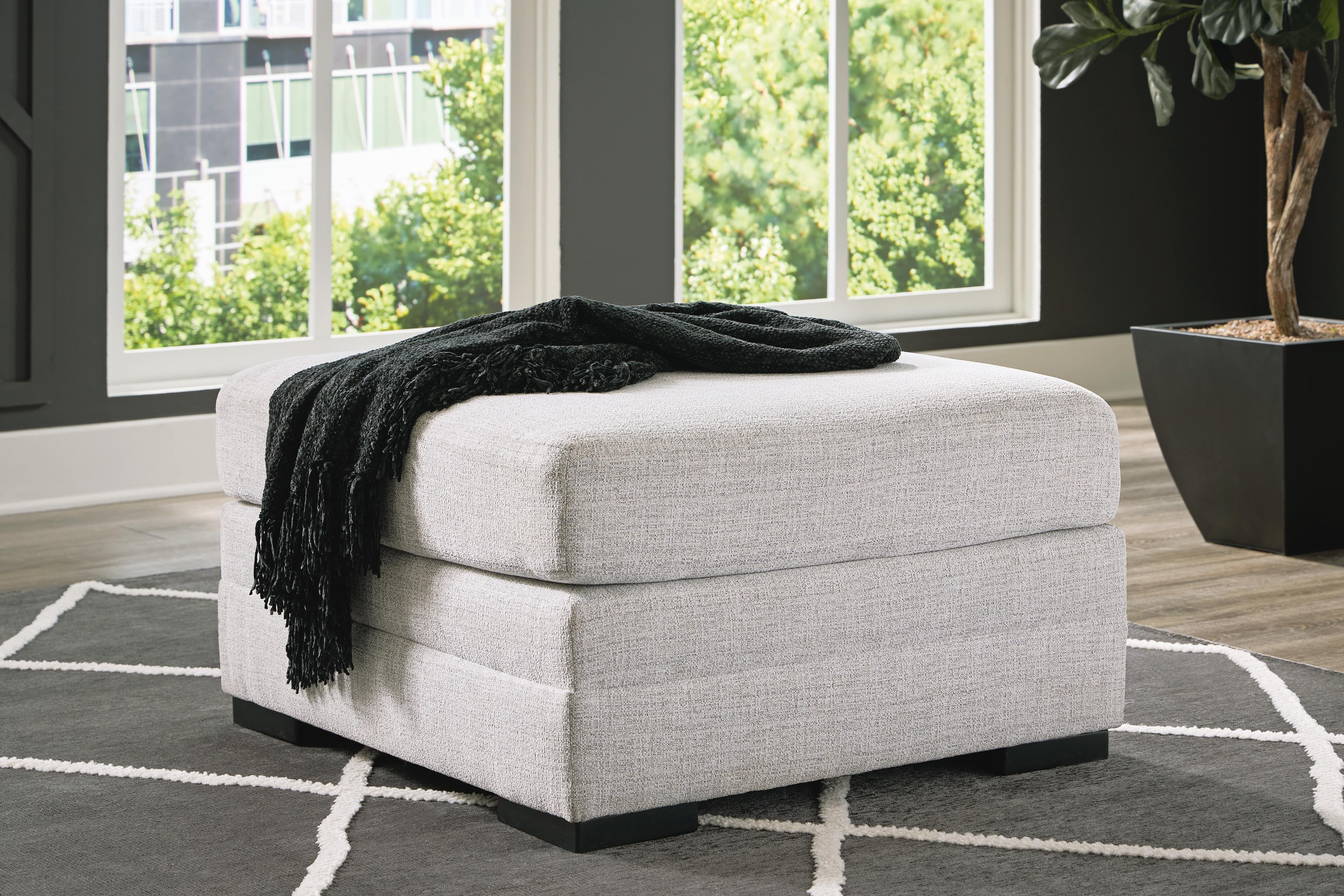 Koralynn Oversized Accent Ottoman — Black/Gray — view 2