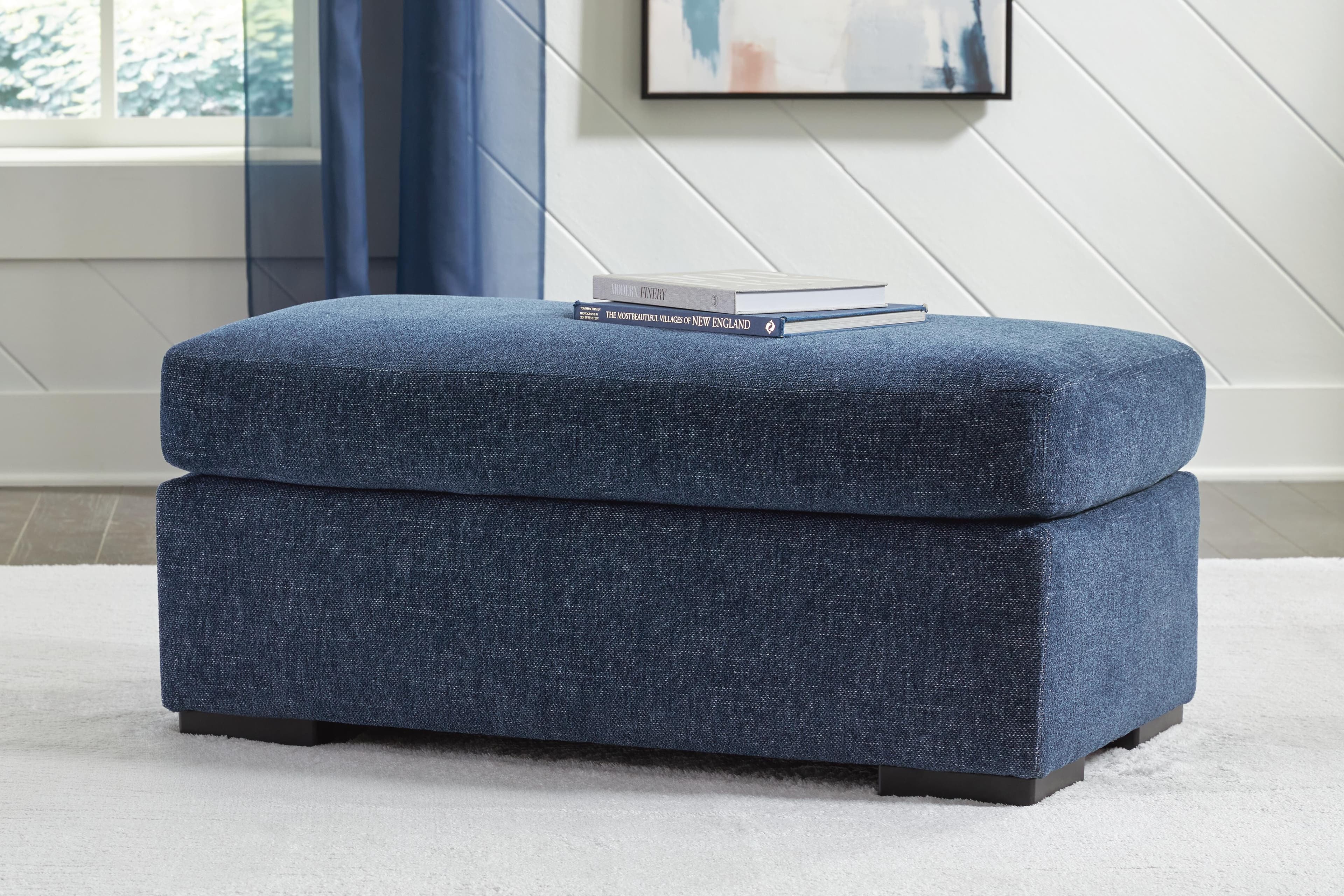 Evansley Ottoman — Blue — view 2