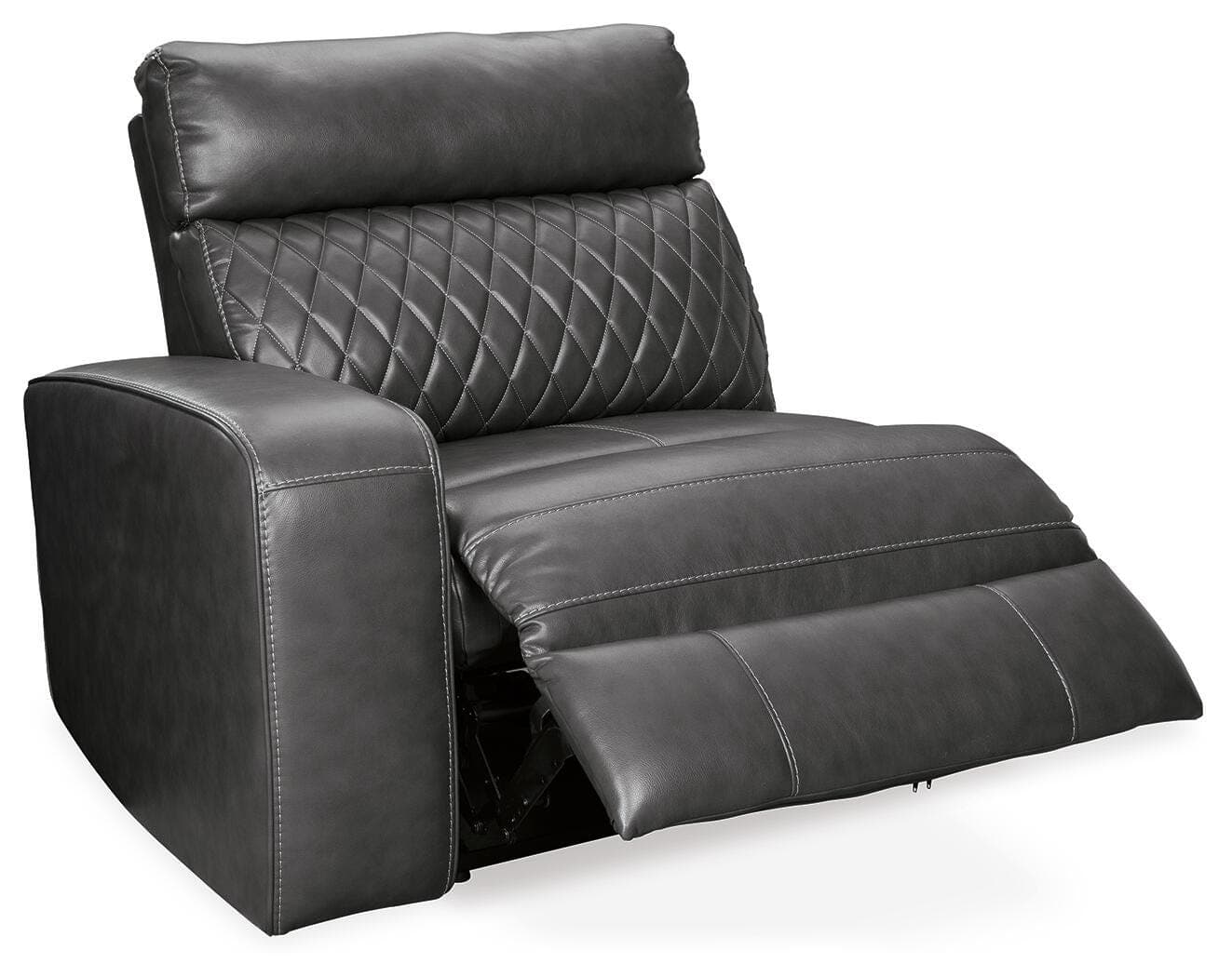 Samperstone 2-Piece Power Reclining Sectional Loveseat — Black/Gray — view 3