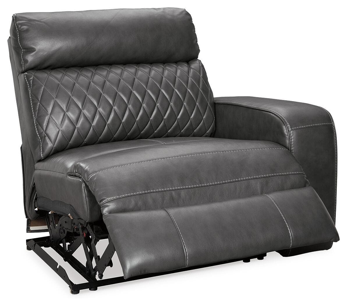 Samperstone 2-Piece Power Reclining Sectional Loveseat — Black/Gray — view 4
