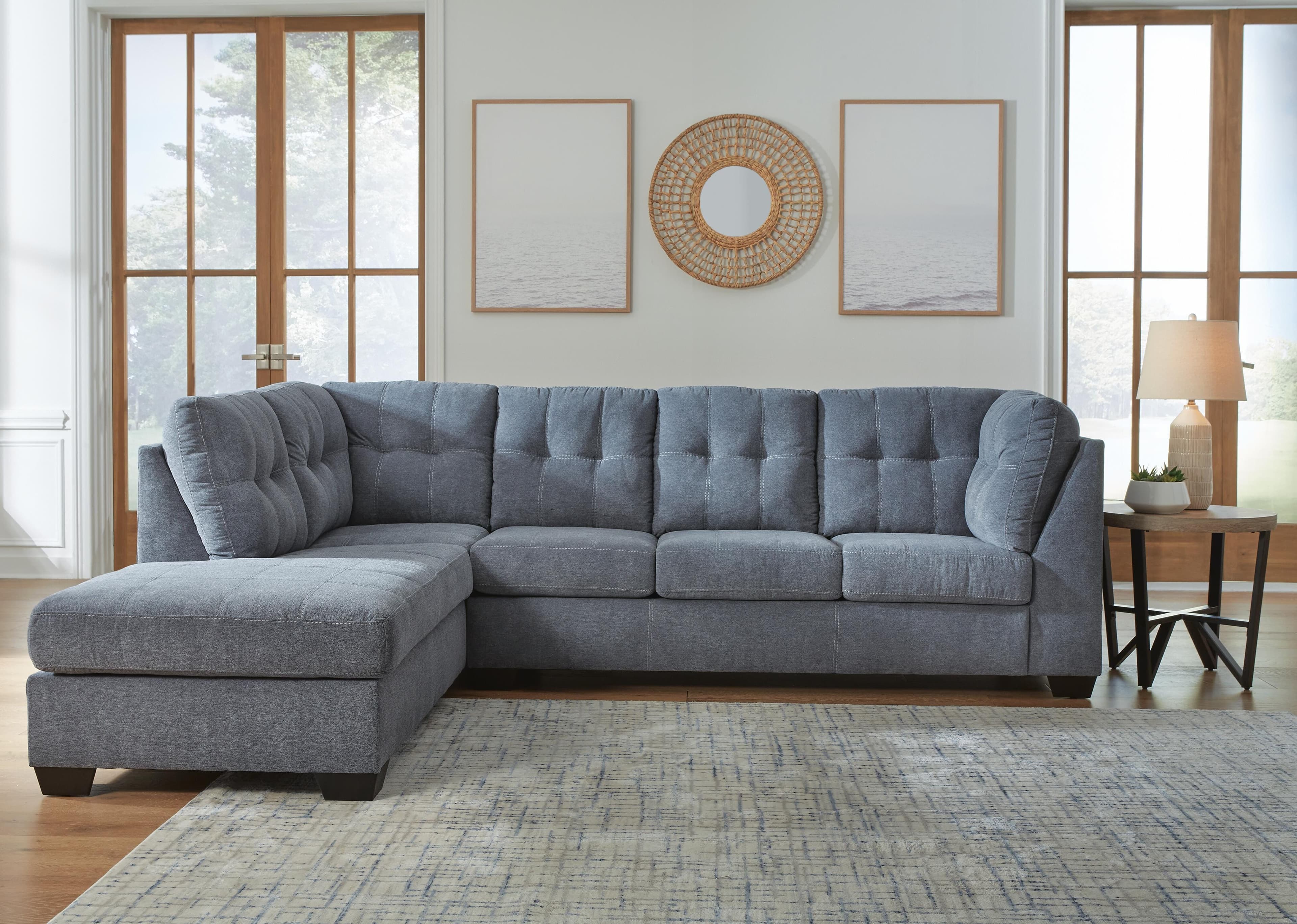 Marleton 2-Piece Sectional with Chaise — Blue — view 4