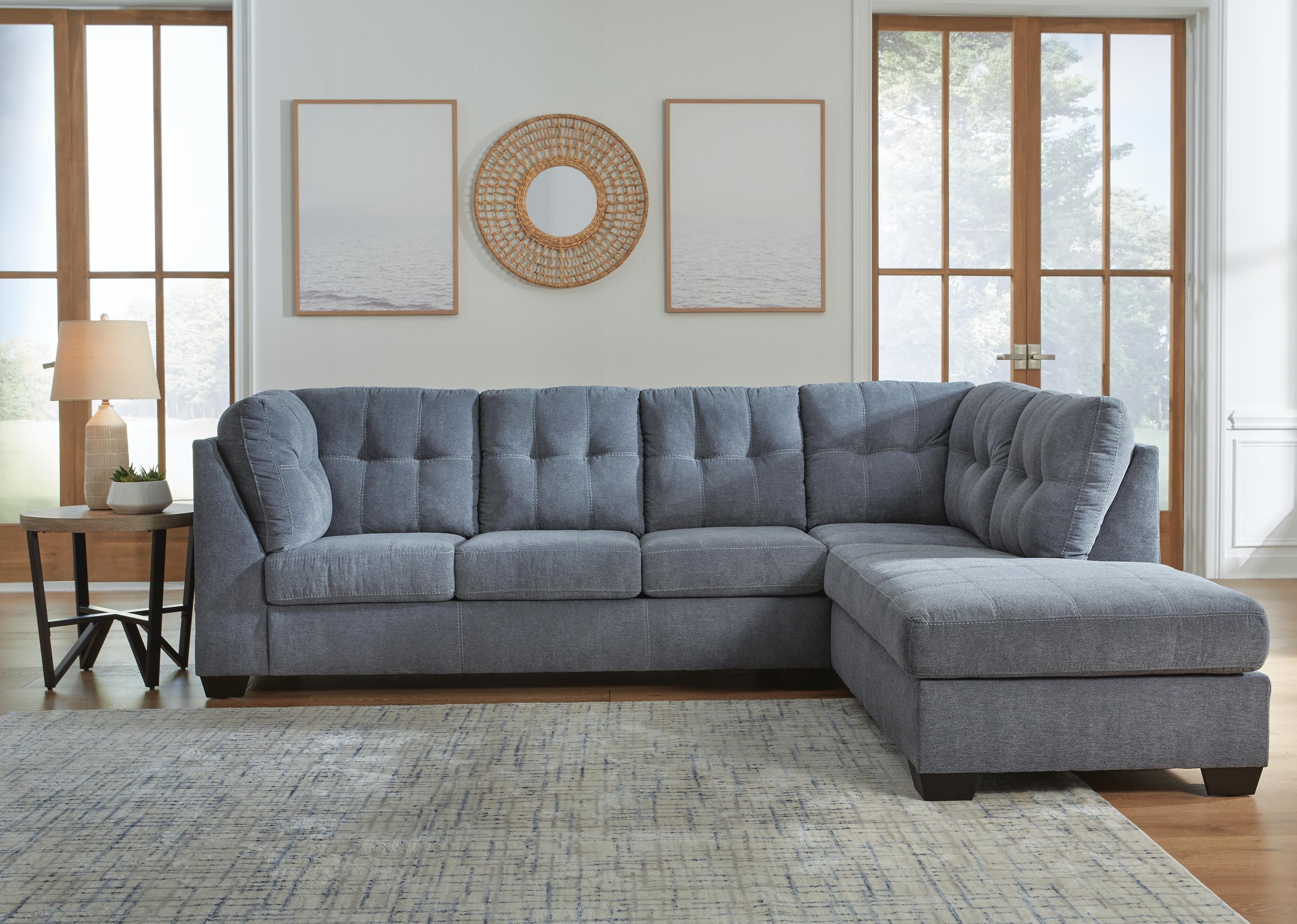 Marleton 2-Piece Sectional with Chaise — Blue — view 4