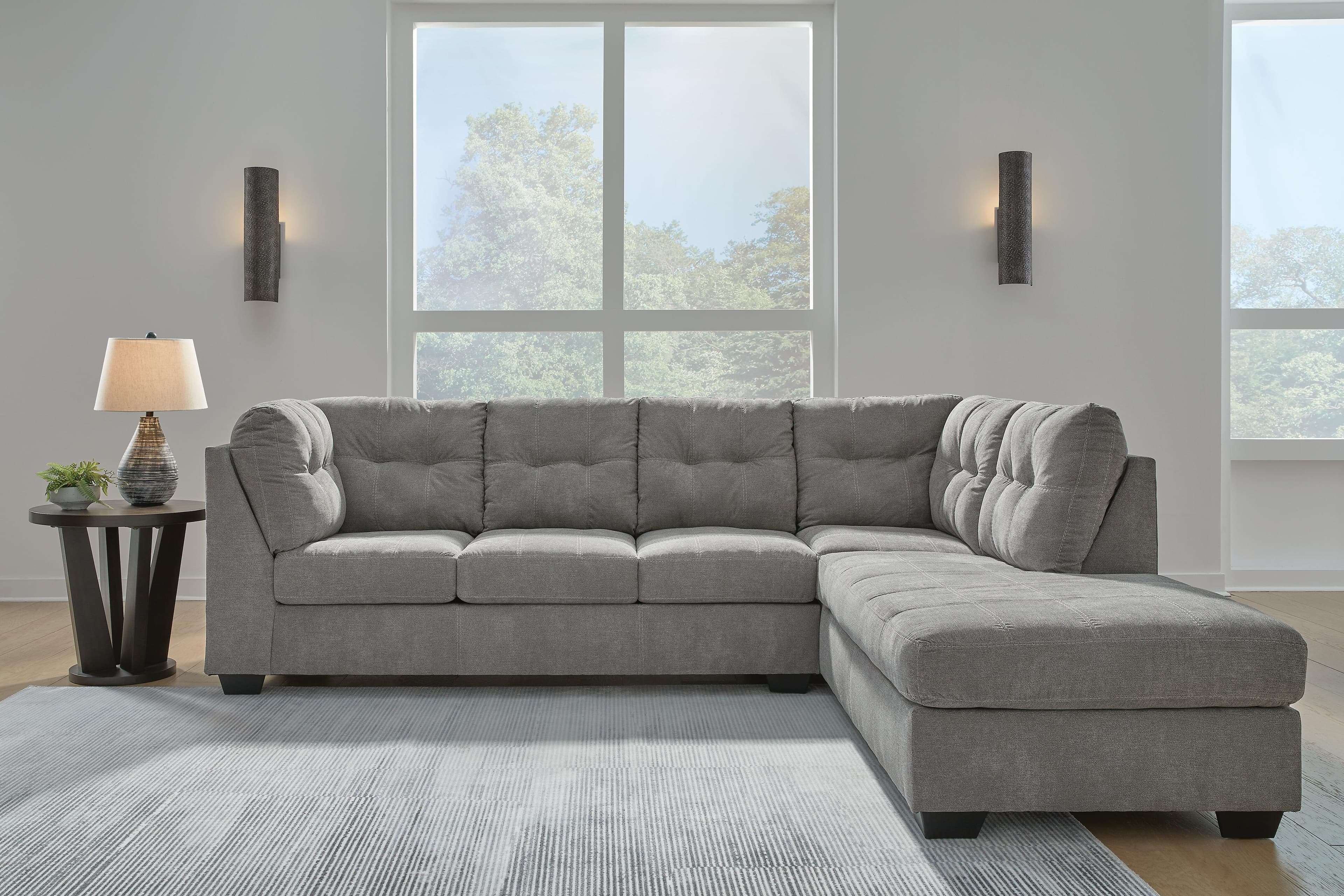 Marleton 2-Piece Sectional with Chaise — Black/Gray — view 4