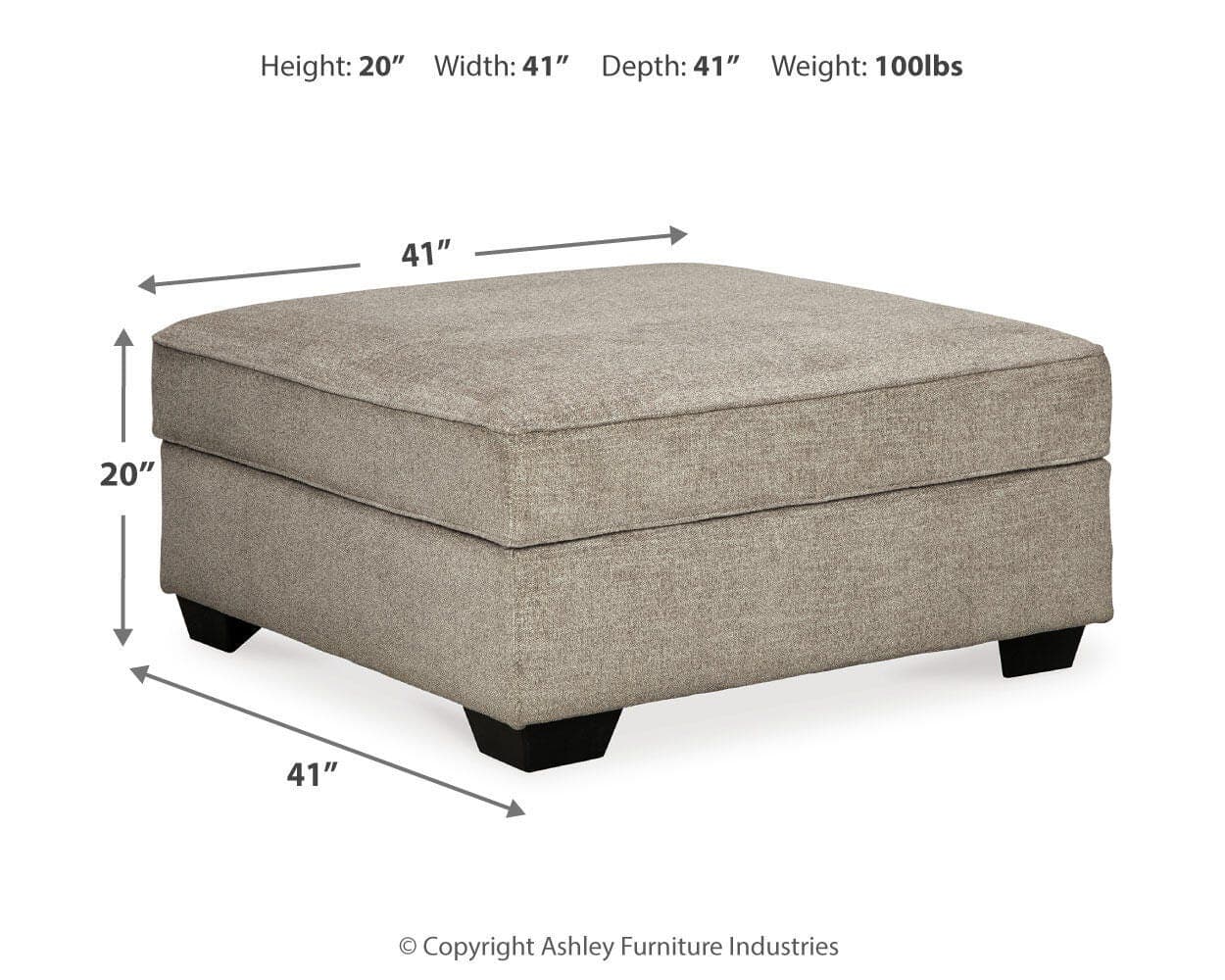 Bovarian Ottoman — Black/Gray — view 4
