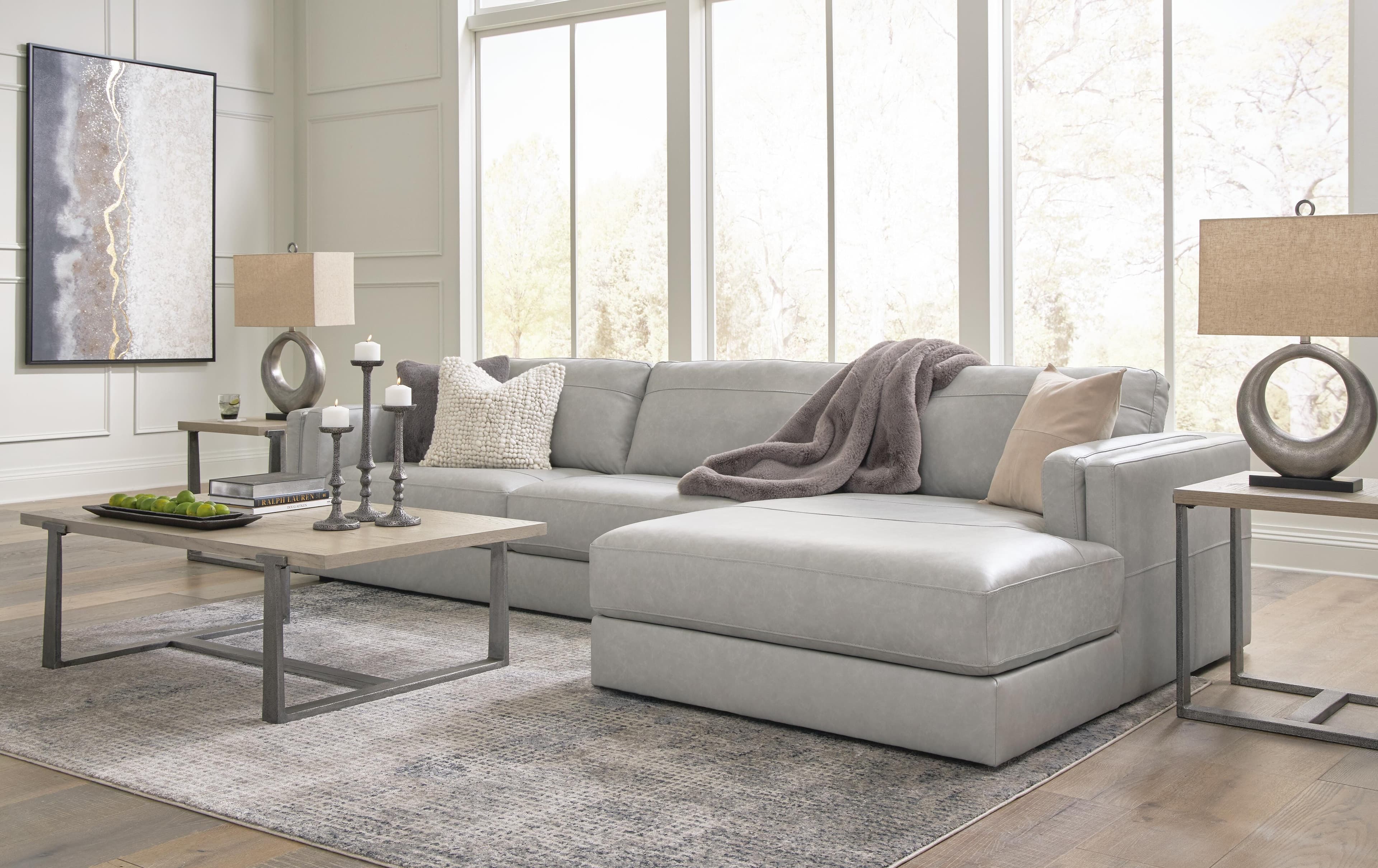 Amiata 2-Piece Sectional with Chaise — Black/Gray — view 5