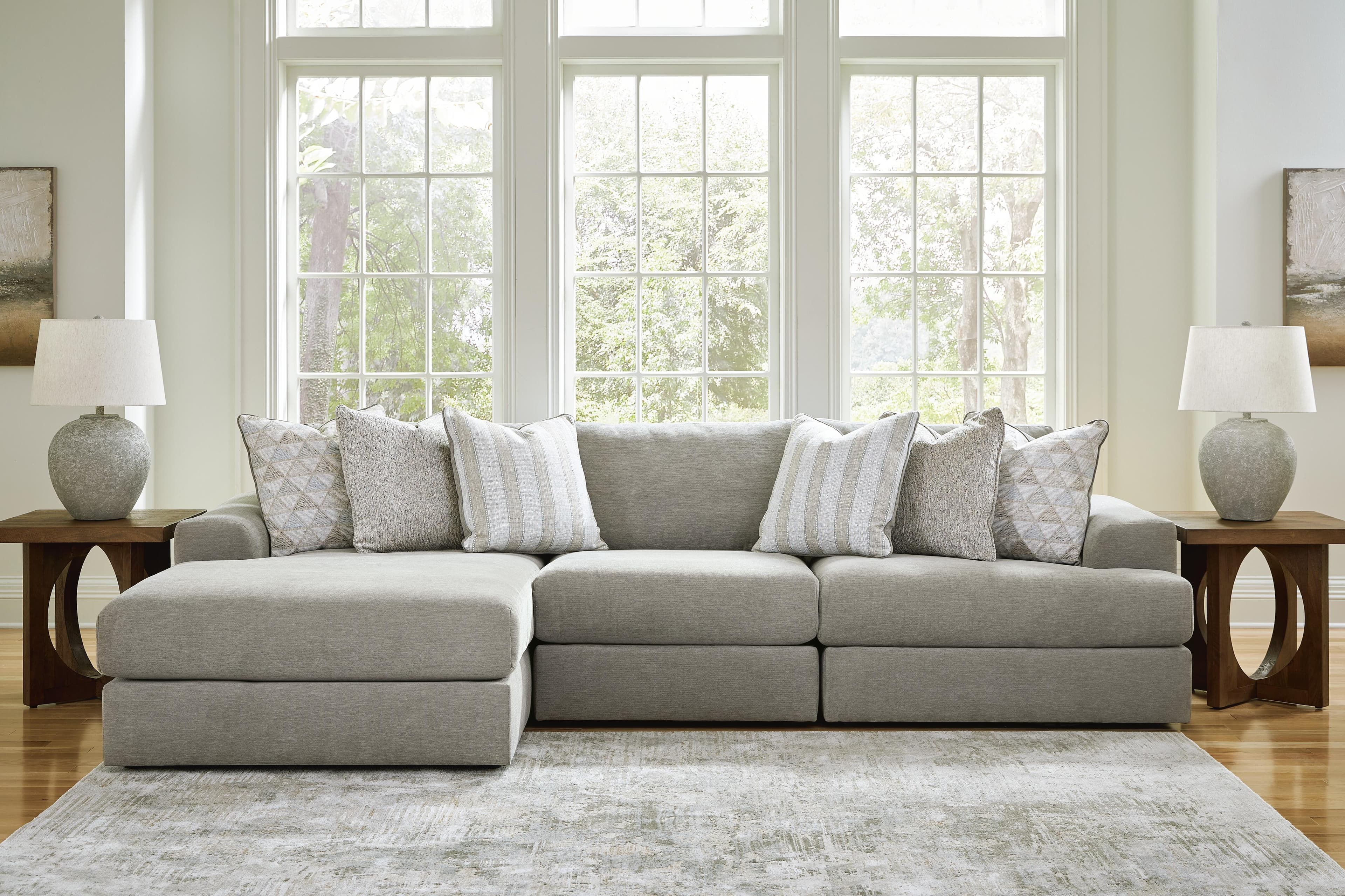 Avaliyah 3-Piece Sectional with Chaise — Black/Gray — view 2