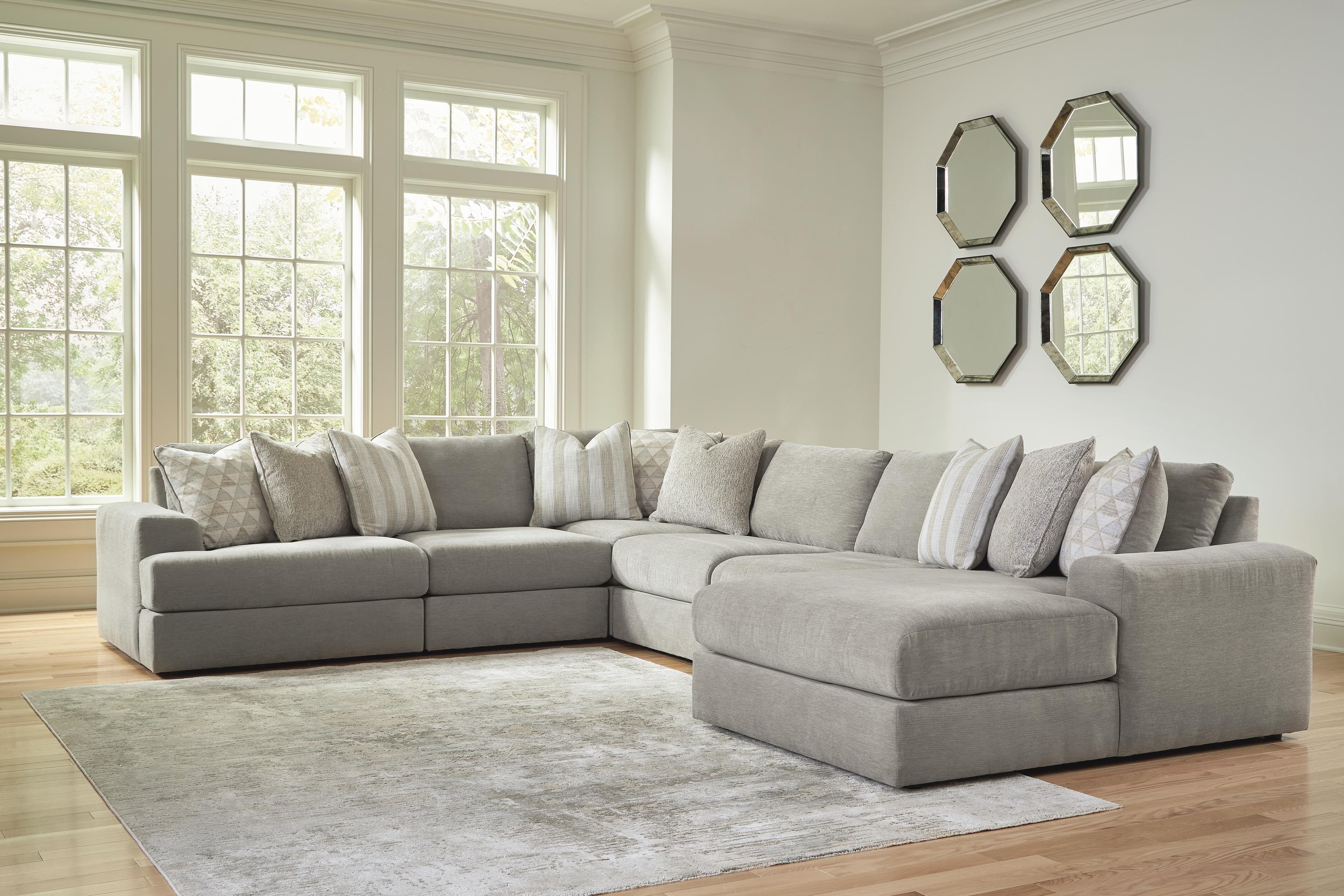 Avaliyah 6-Piece Sectional with Chaise — Black/Gray — view 2
