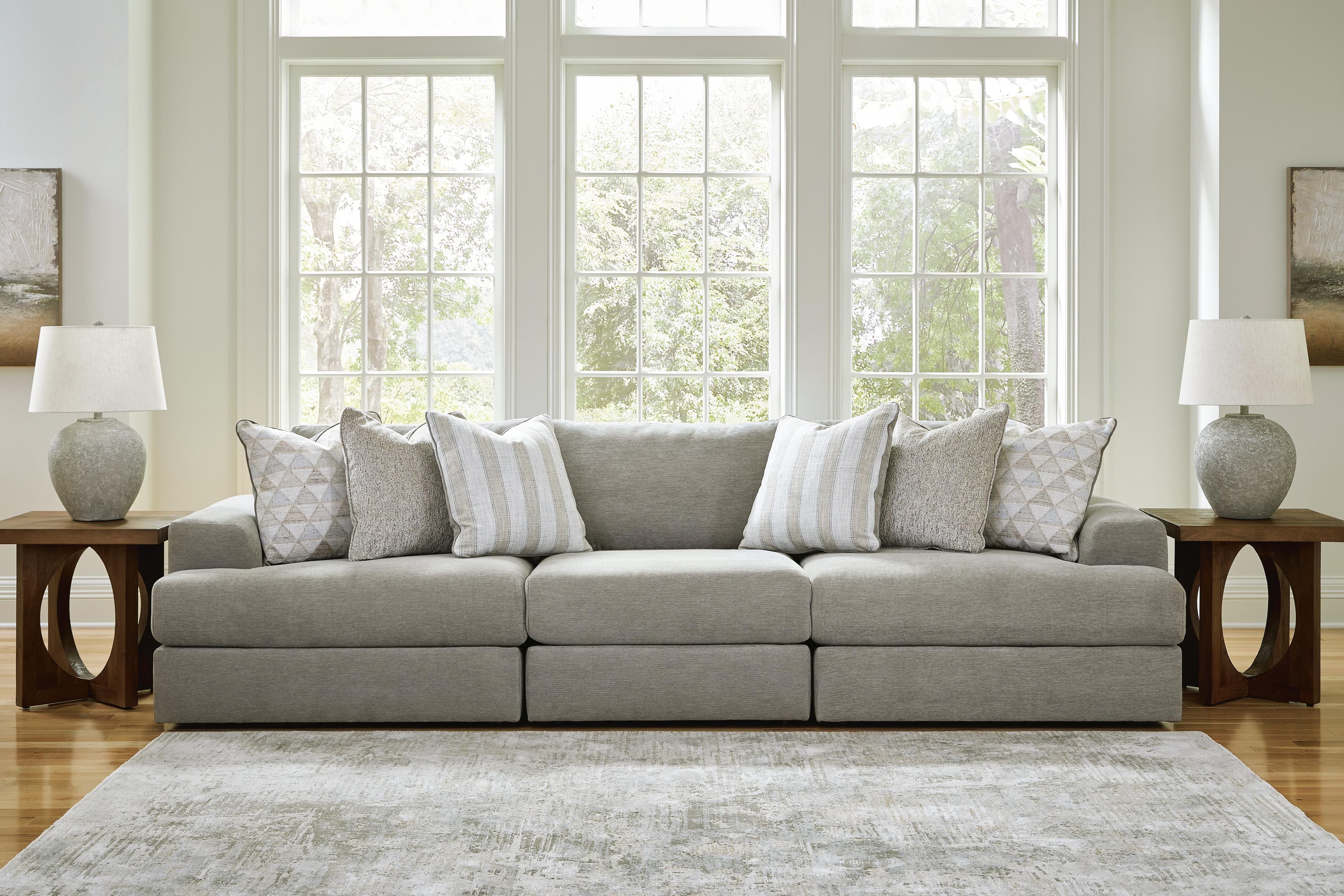 Avaliyah 3-Piece Sectional Sofa — Black/Gray — view 2