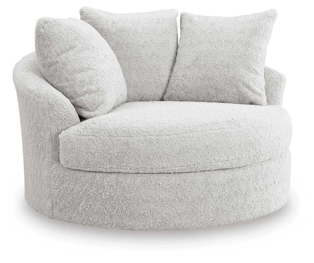 Snodoodle Oversized Swivel Accent Chair — White — Elite Furniture Cincinnati