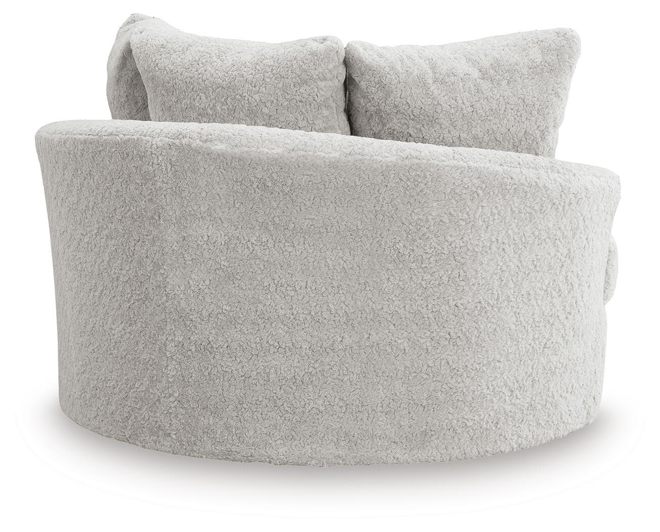 Snodoodle Oversized Swivel Accent Chair — White — view 4