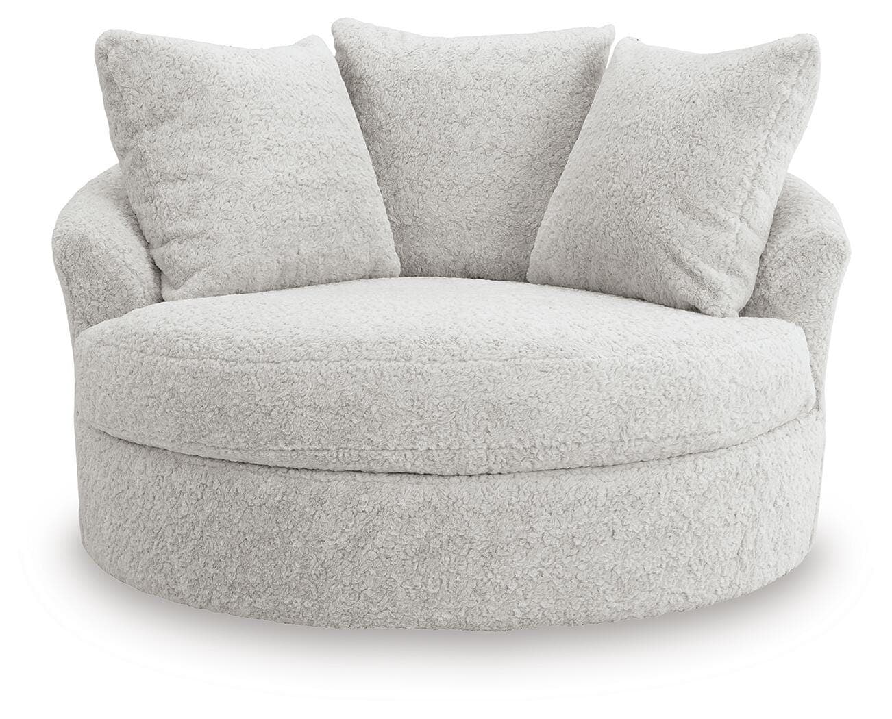 Snodoodle Oversized Swivel Accent Chair — White — view 3