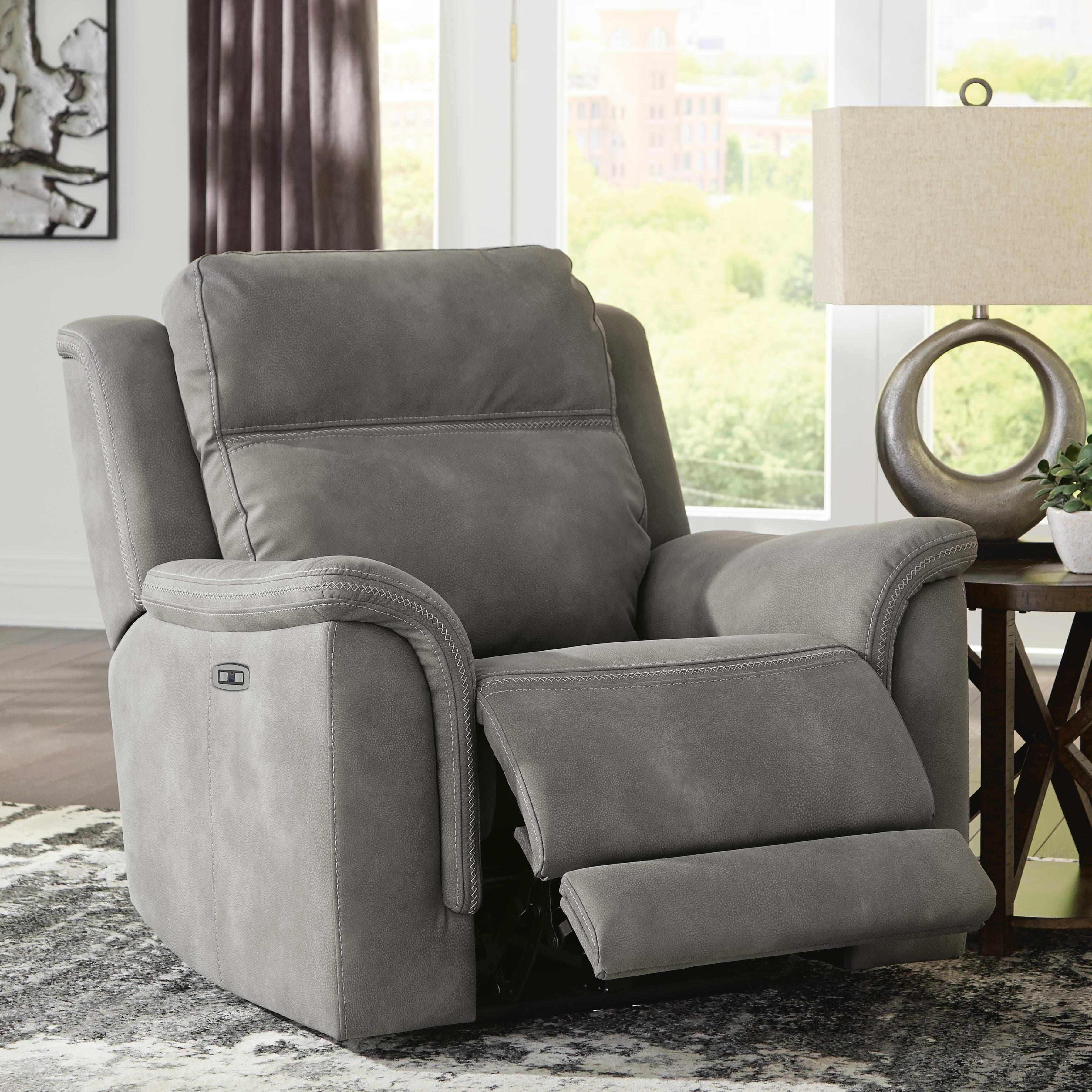 Next-Gen Durapella Power Recliner — Black/Gray — view 7