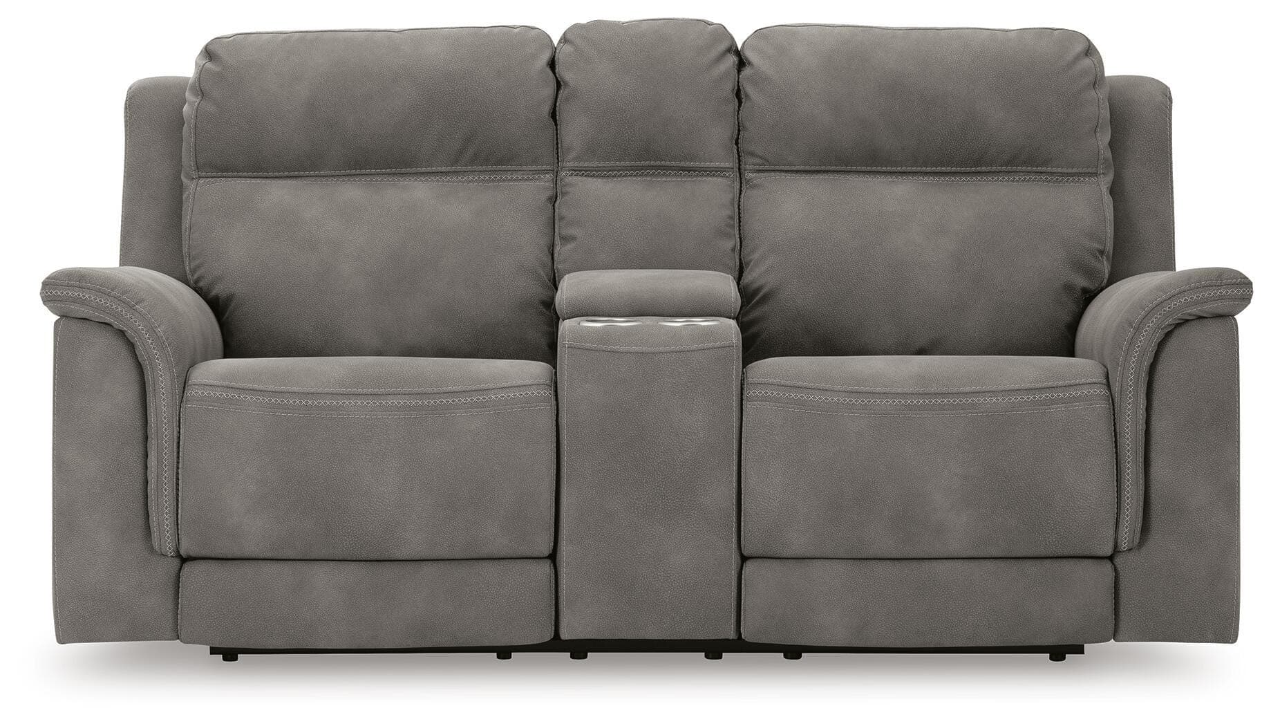 Next-Gen Durapella Power Reclining Loveseat with Console — Black/Gray — view 5