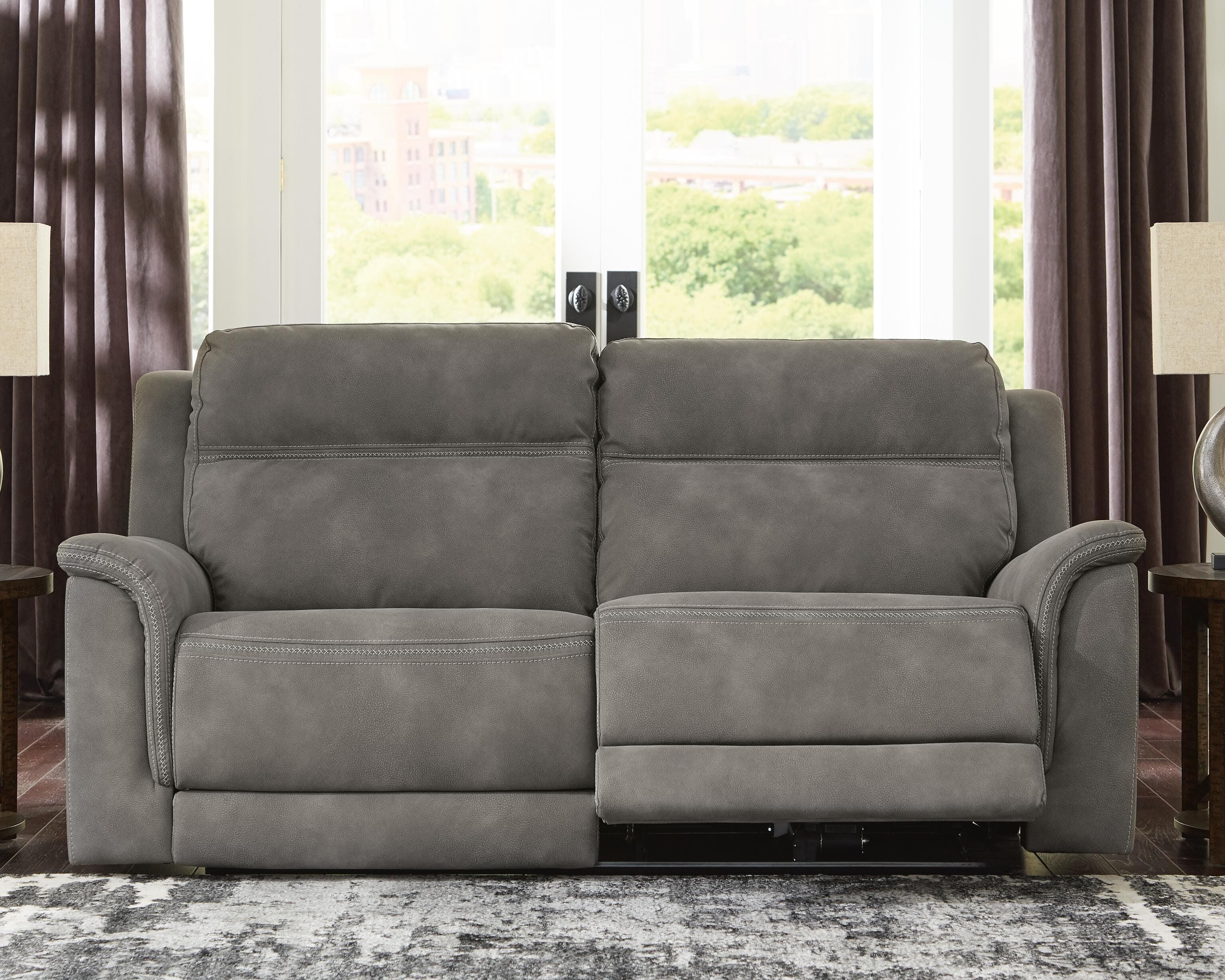 Next-Gen Durapella Power Reclining Sofa — Black/Gray — view 2