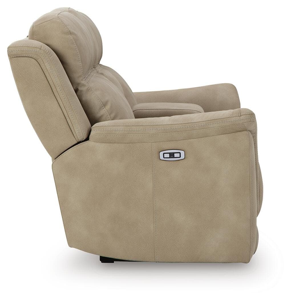Next-Gen Durapella Power Reclining Loveseat with Console — Brown/Beige — view 6