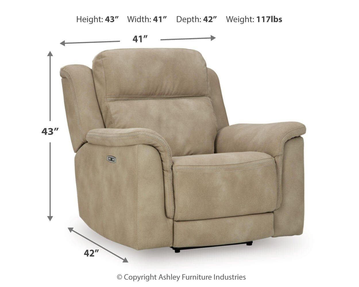 Next-Gen Durapella Power Recliner — Brown/Beige — view 4