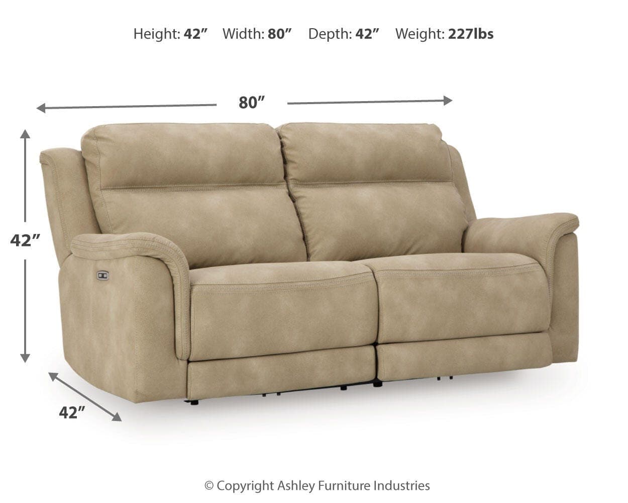 Next-Gen Durapella Power Reclining Sofa — Brown/Beige — view 4