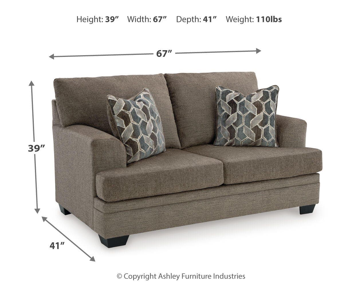 Stonemeade Loveseat — Brown/Beige — view 4