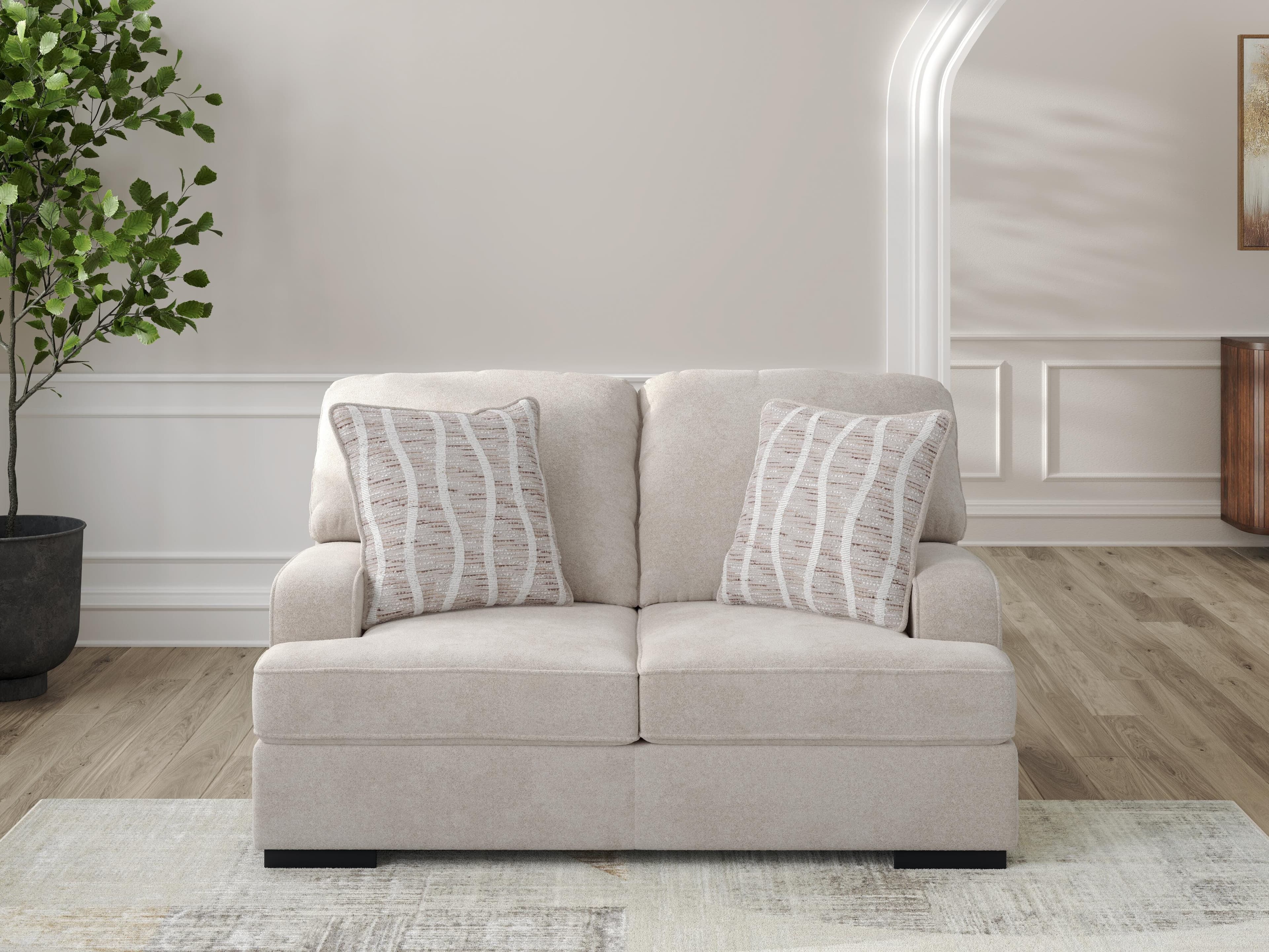 High Profile Loveseat — Brown/Beige — view 2