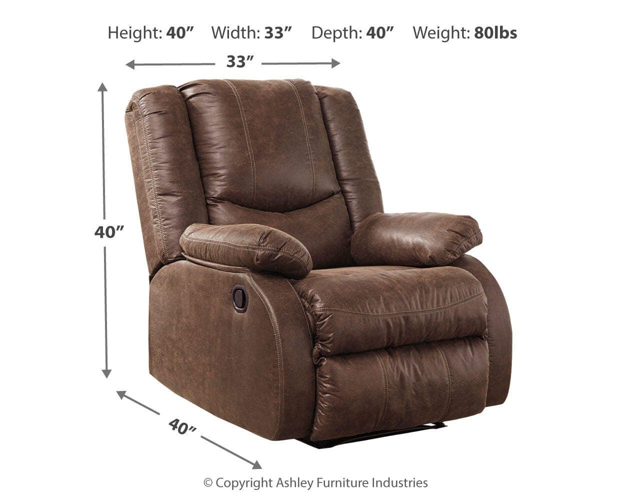 Bladewood Recliner — Brown/Beige — view 4