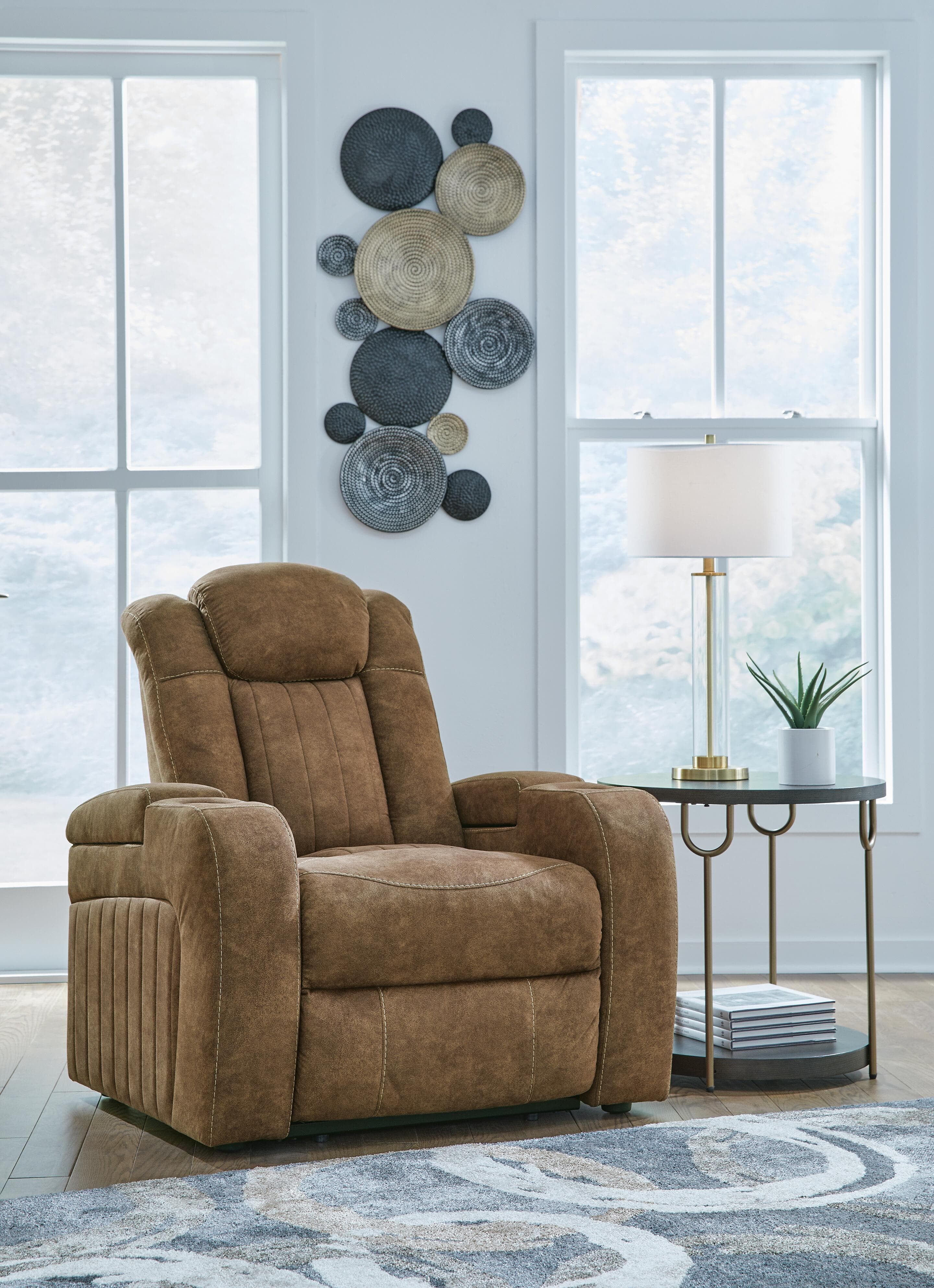 Wolfridge Power Recliner — Brown/Beige — view 2
