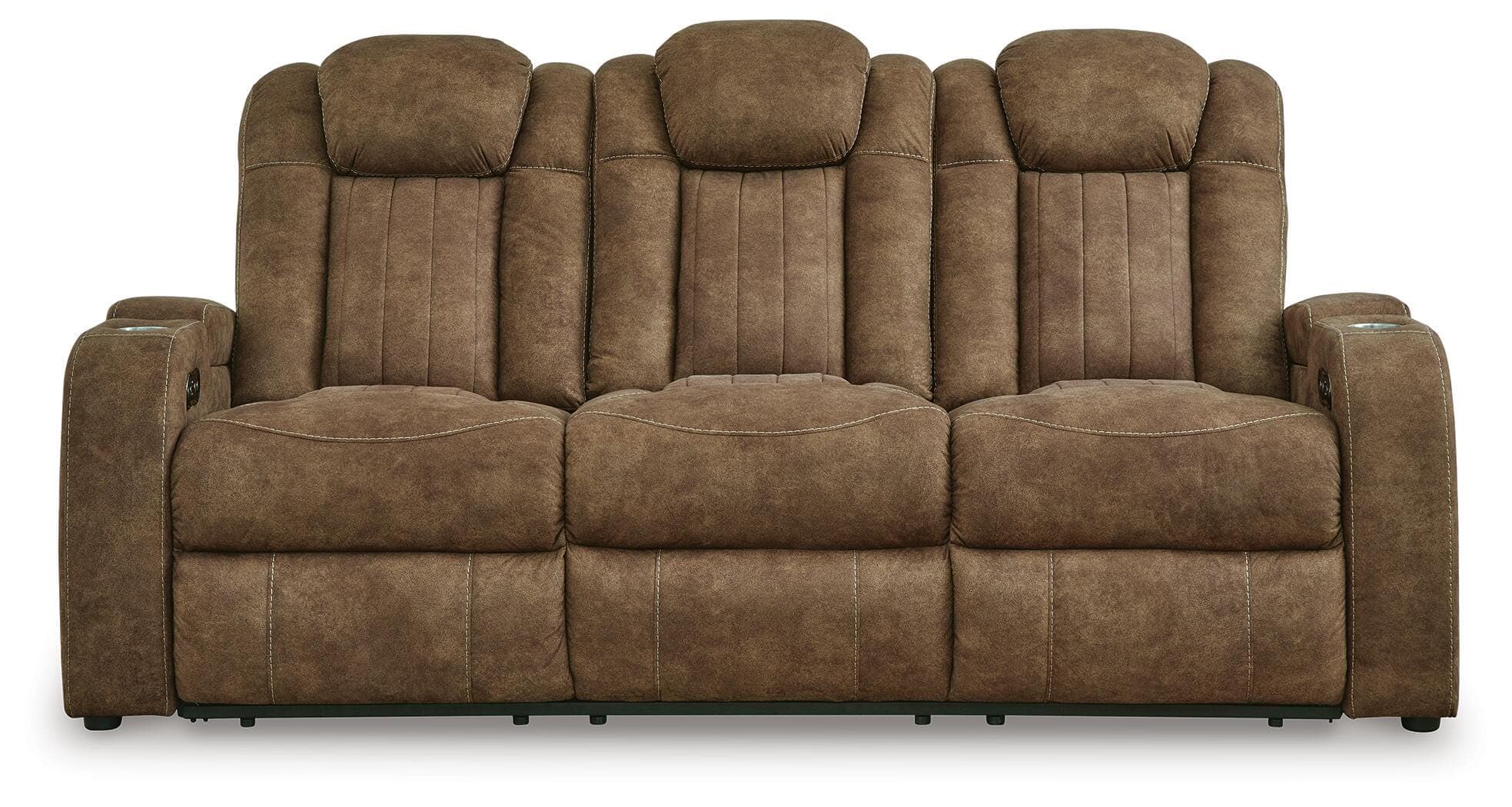 Wolfridge Power Reclining Sofa — Brown/Beige — view 4