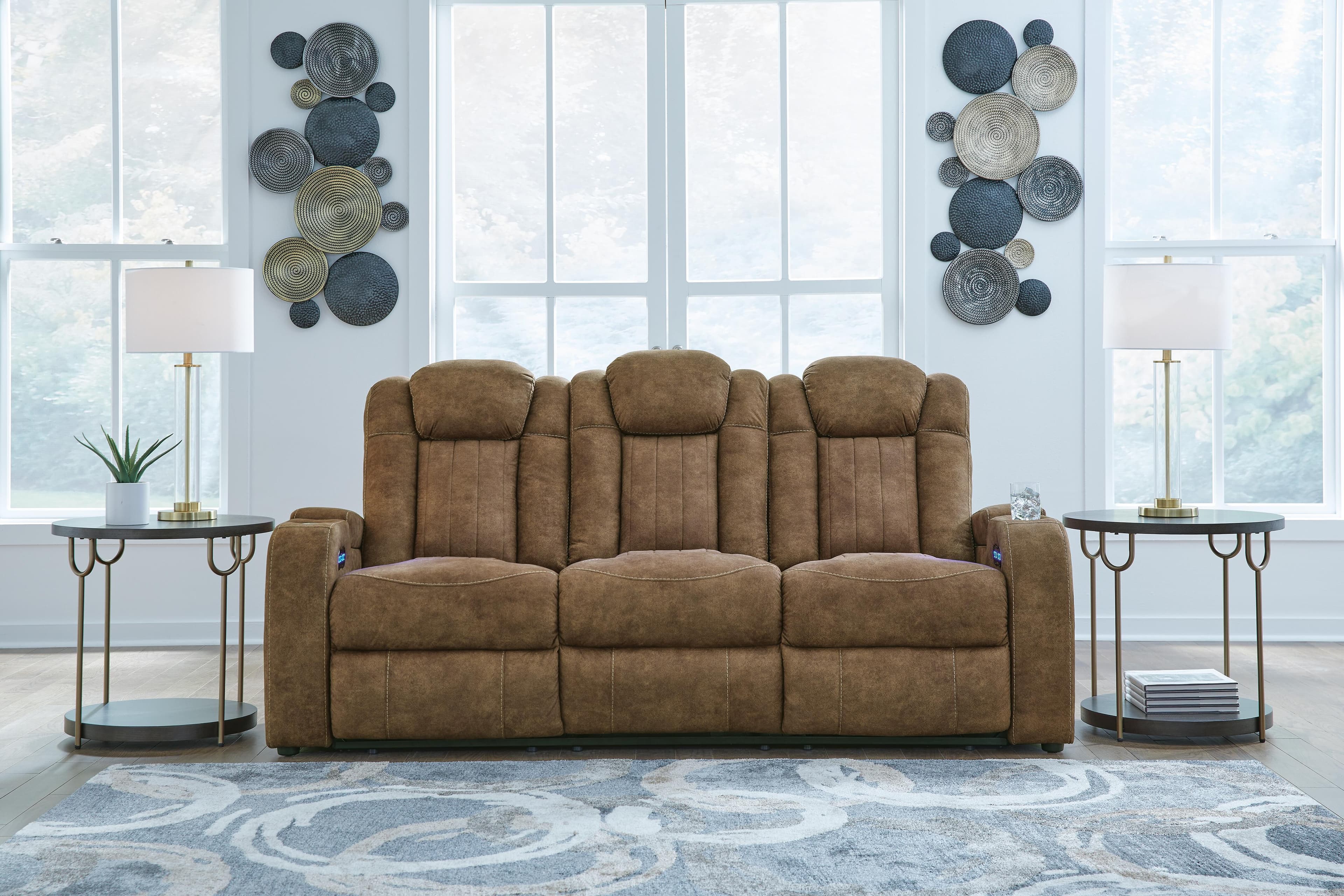 Wolfridge Power Reclining Sofa — Brown/Beige — view 2