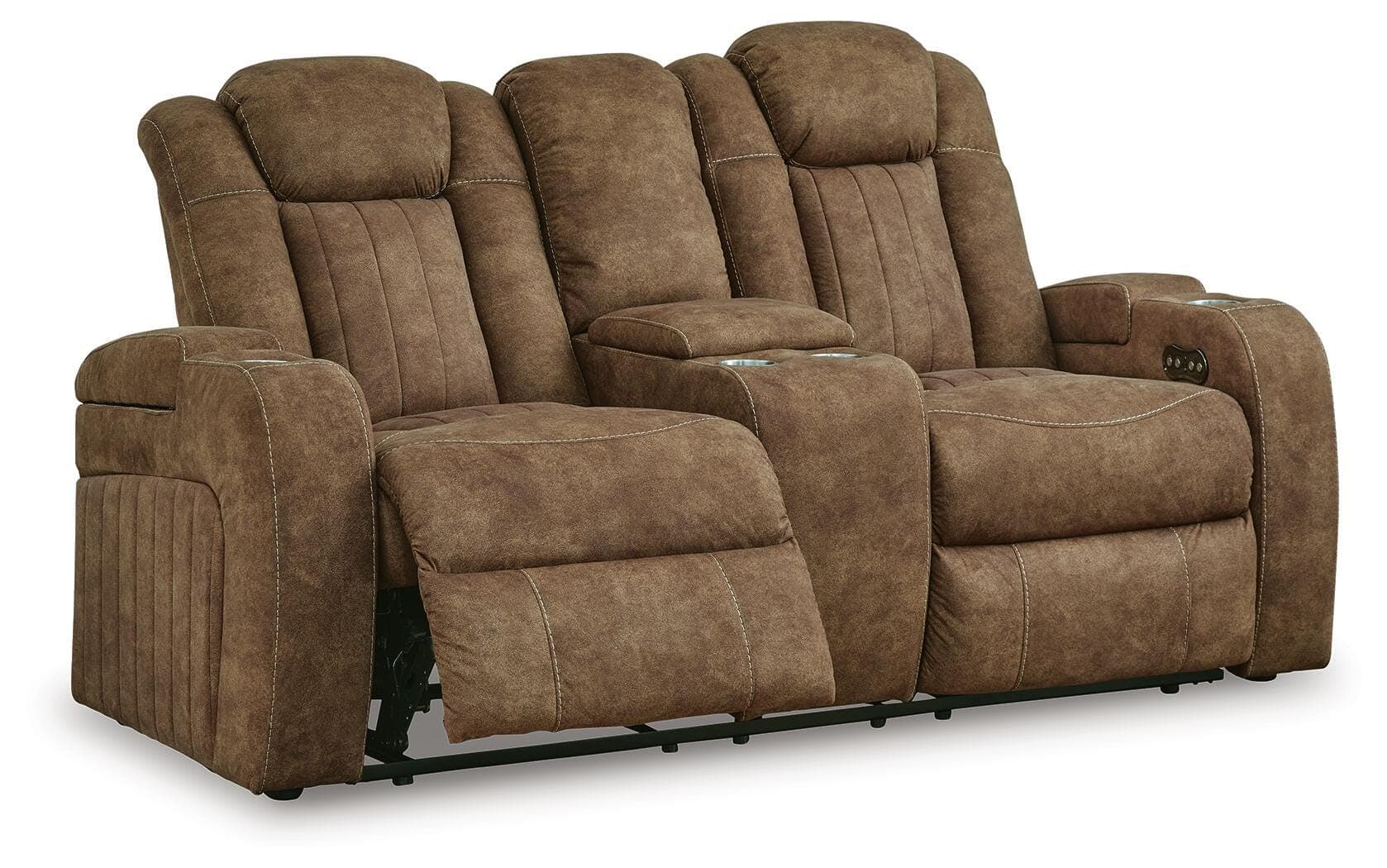 Wolfridge Power Reclining Loveseat — Brown/Beige — view 3