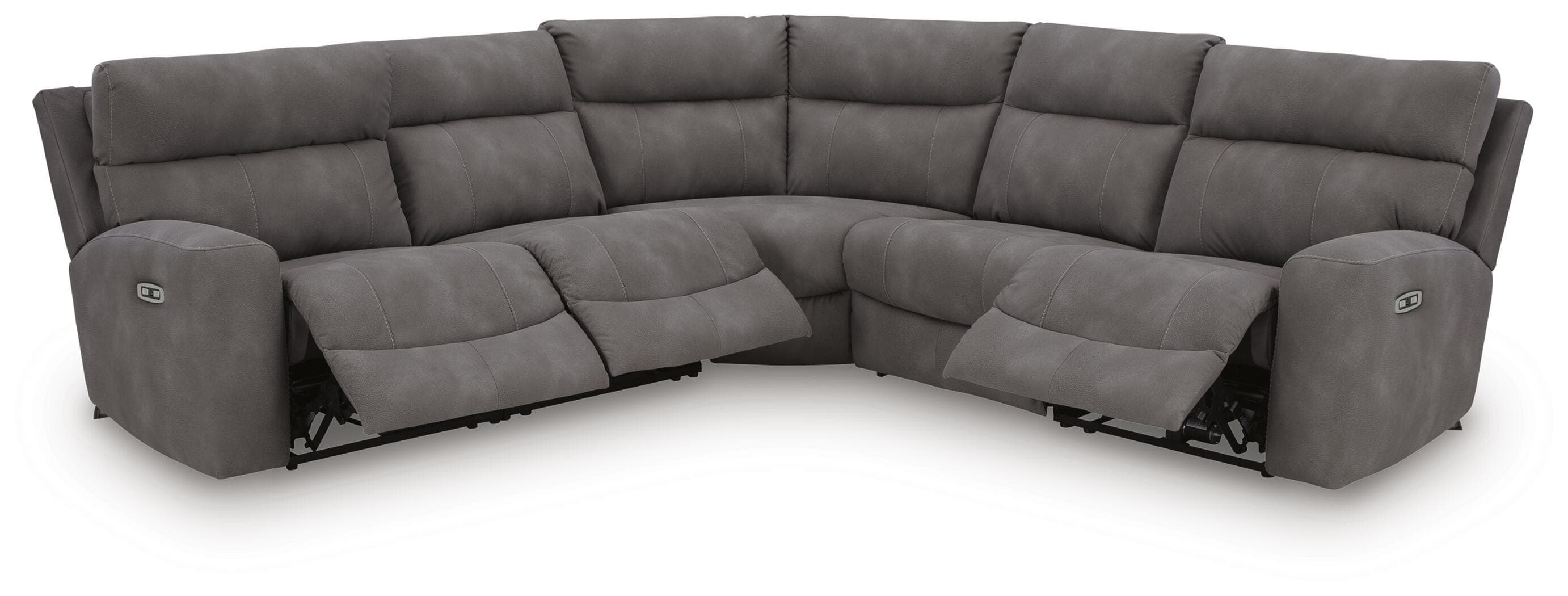 Next-Gen Durapella 5-Piece Power Reclining Sectional — Black/Gray — view 3