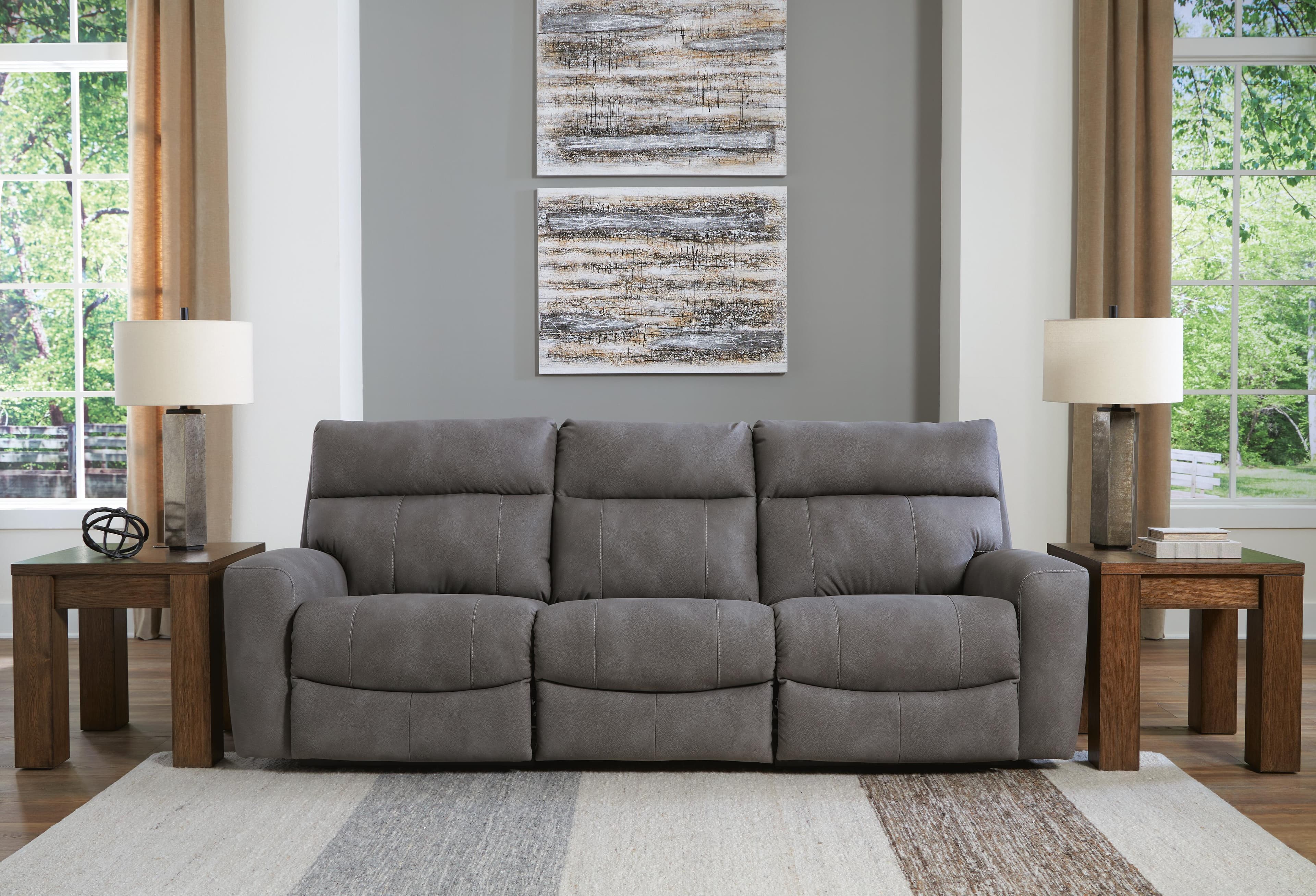 Next-Gen Durapella 3-Piece Power Reclining Sectional Sofa — Black/Gray — view 2