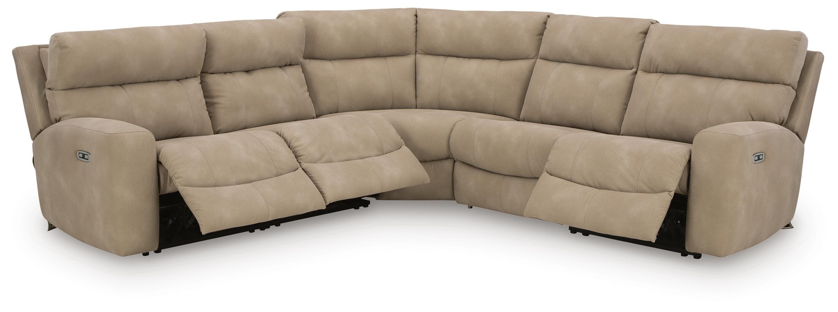 Next-Gen Durapella 5-Piece Power Reclining Sectional — Brown/Beige — view 3