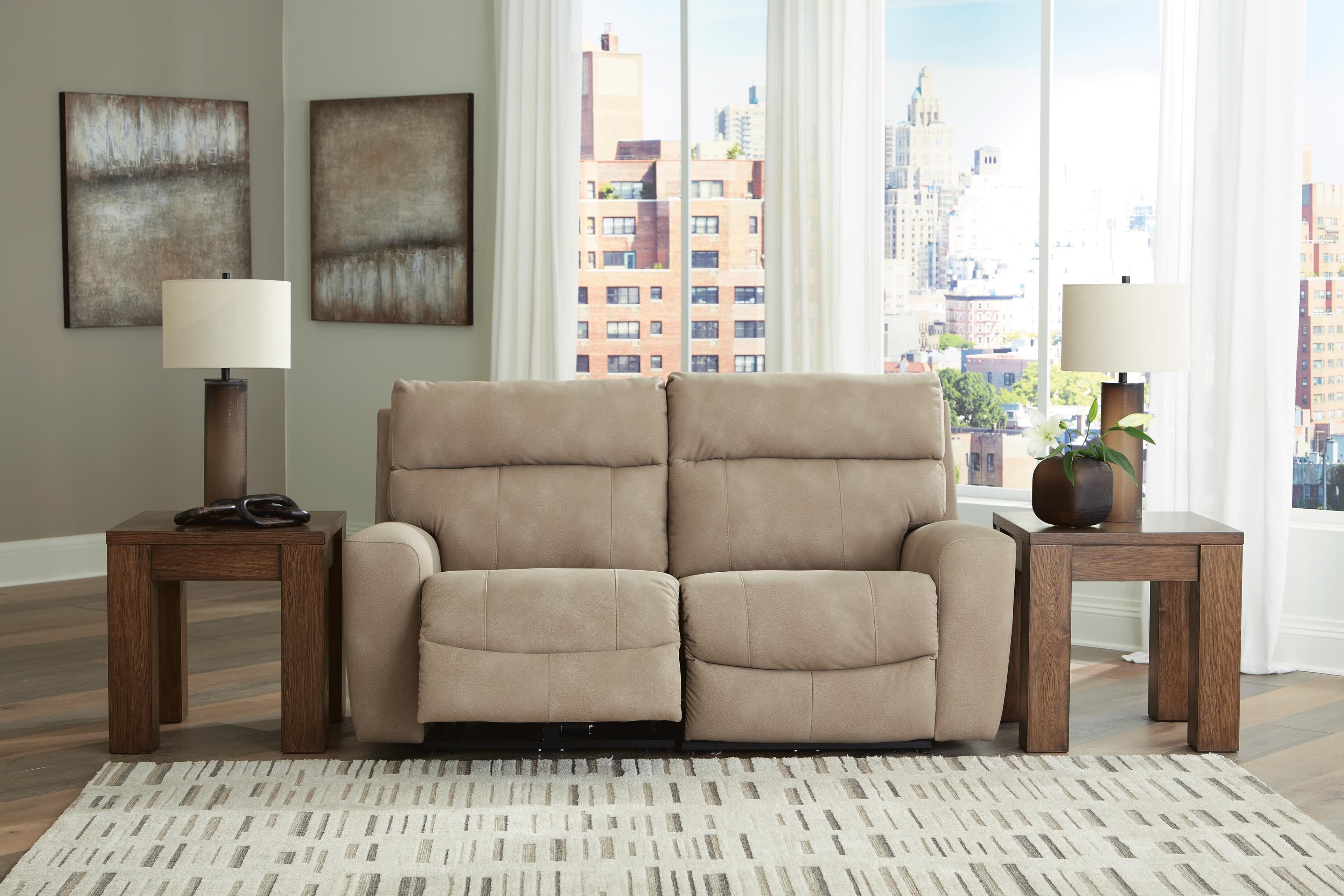 Next-Gen Durapella 2-Piece Power Reclining Sectional Loveseat — Brown/Beige — view 3