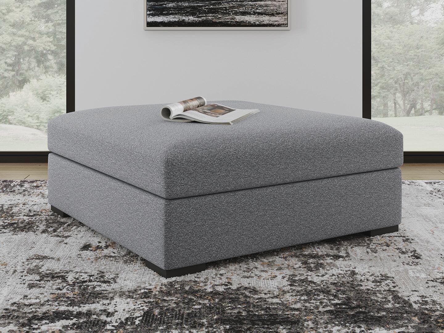 Bealton Oversized Accent Ottoman — Black/Gray — view 2