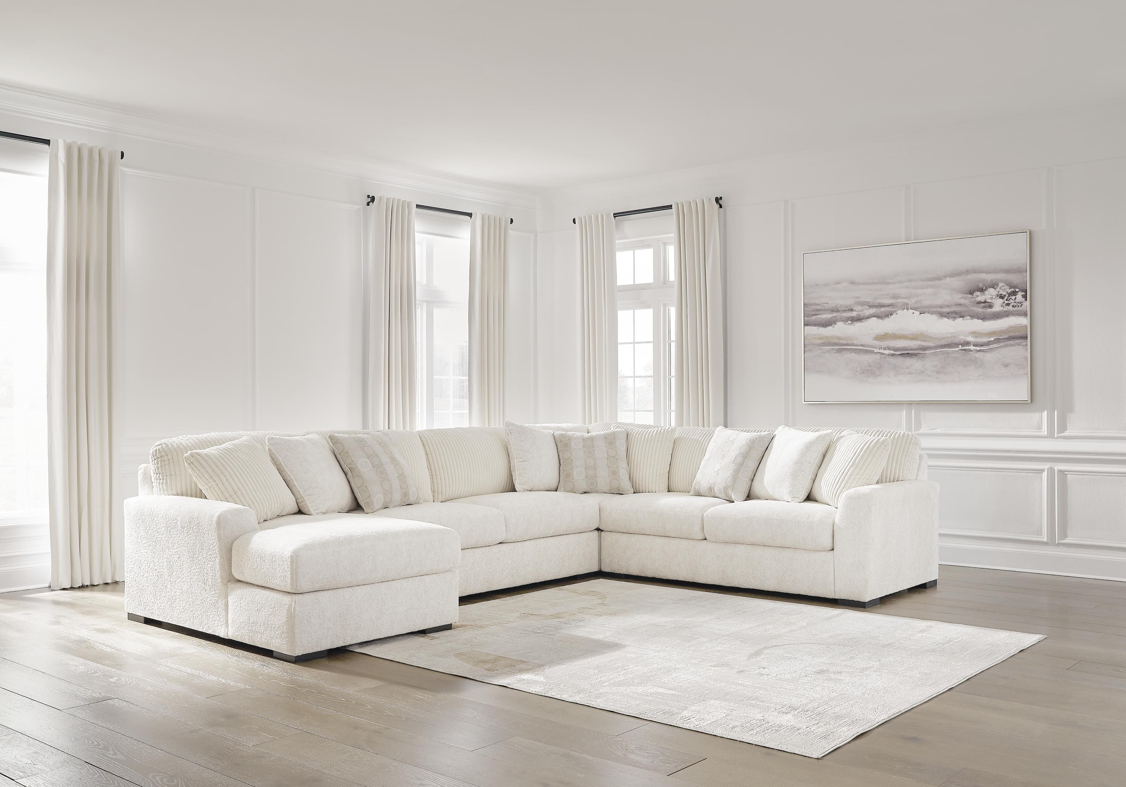 Chessington 4-Piece Sectional with Chaise — White — view 2