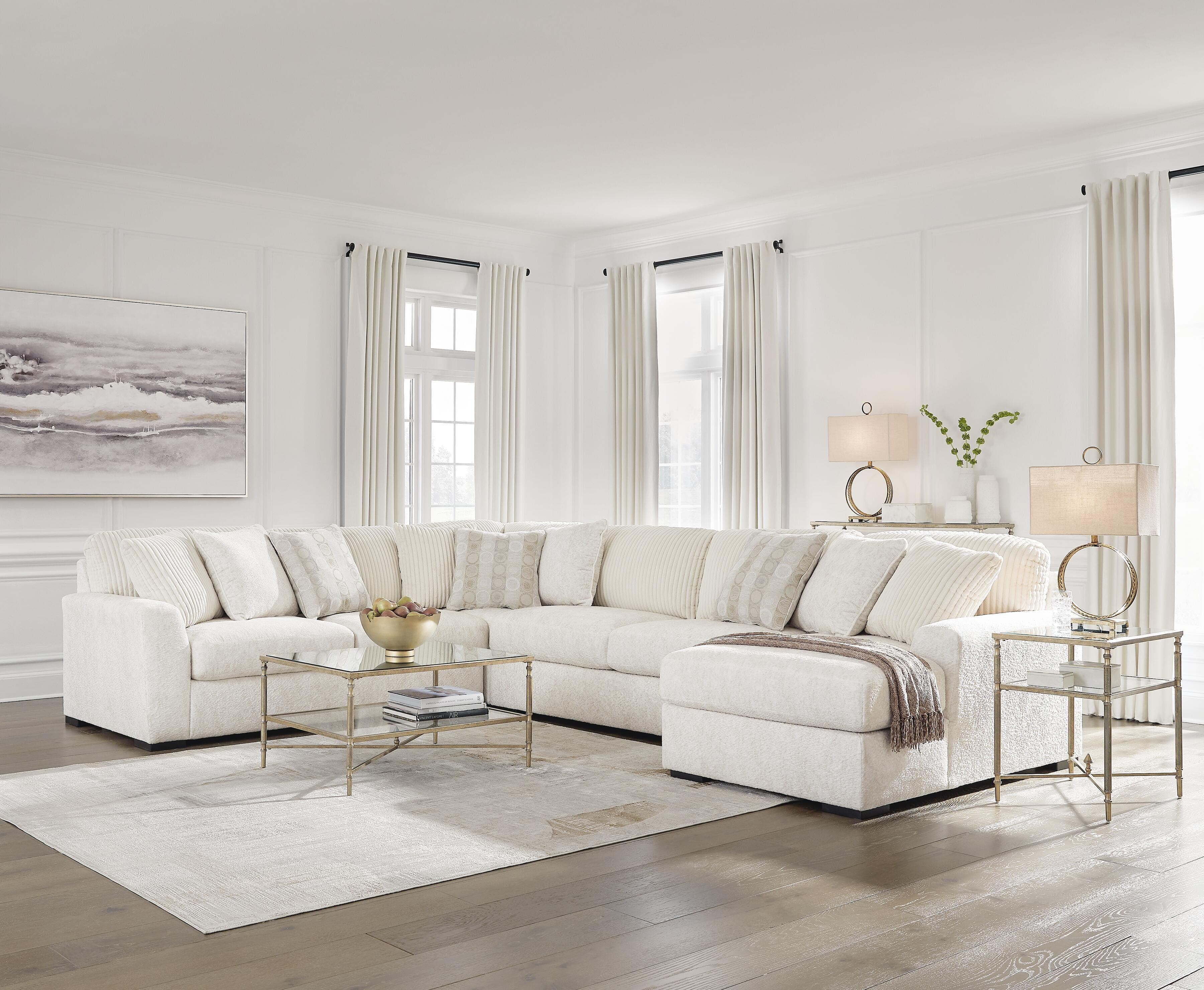 Chessington 4-Piece Sectional with Chaise — White — view 4