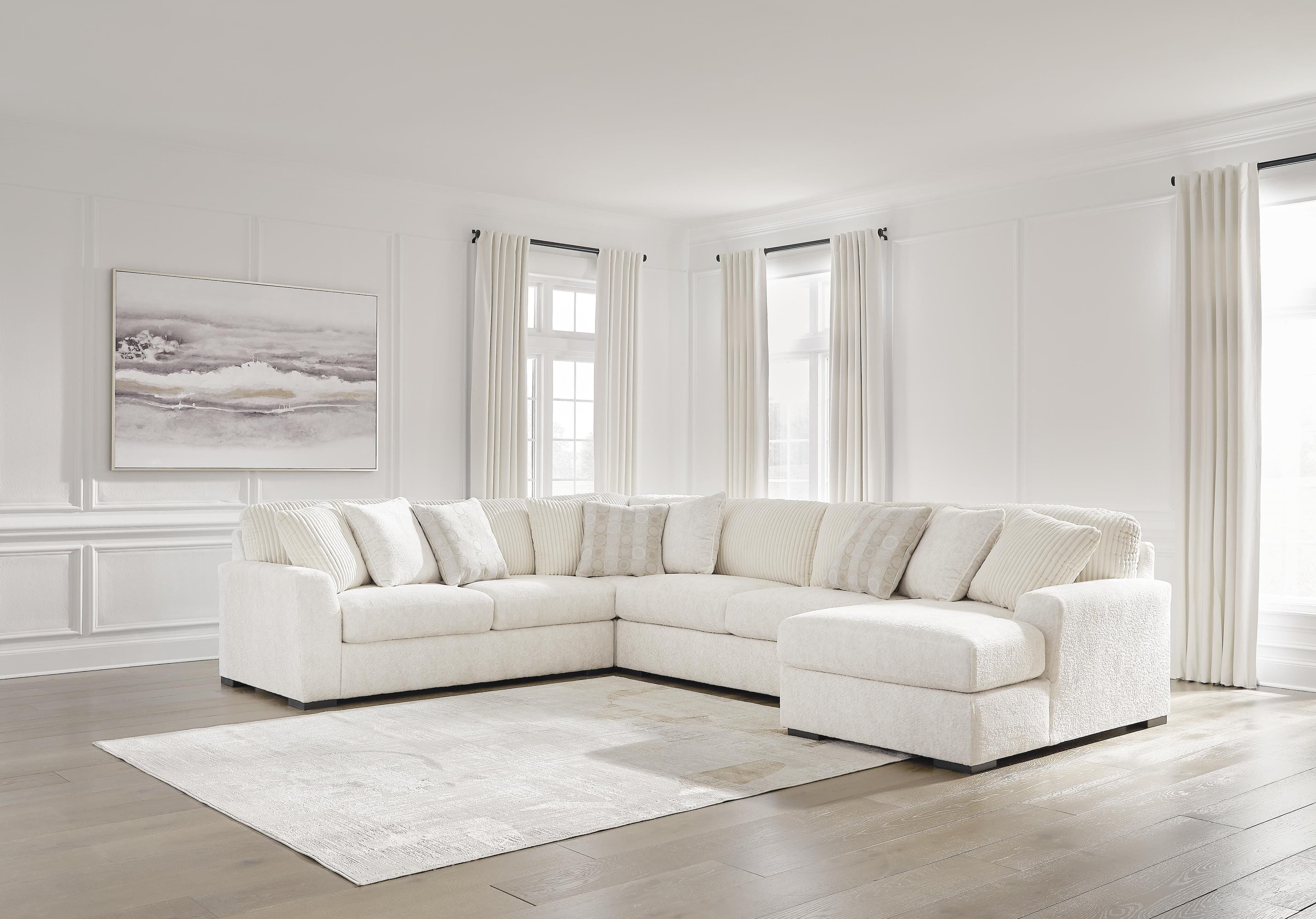 Chessington 4-Piece Sectional with Chaise — White — view 2