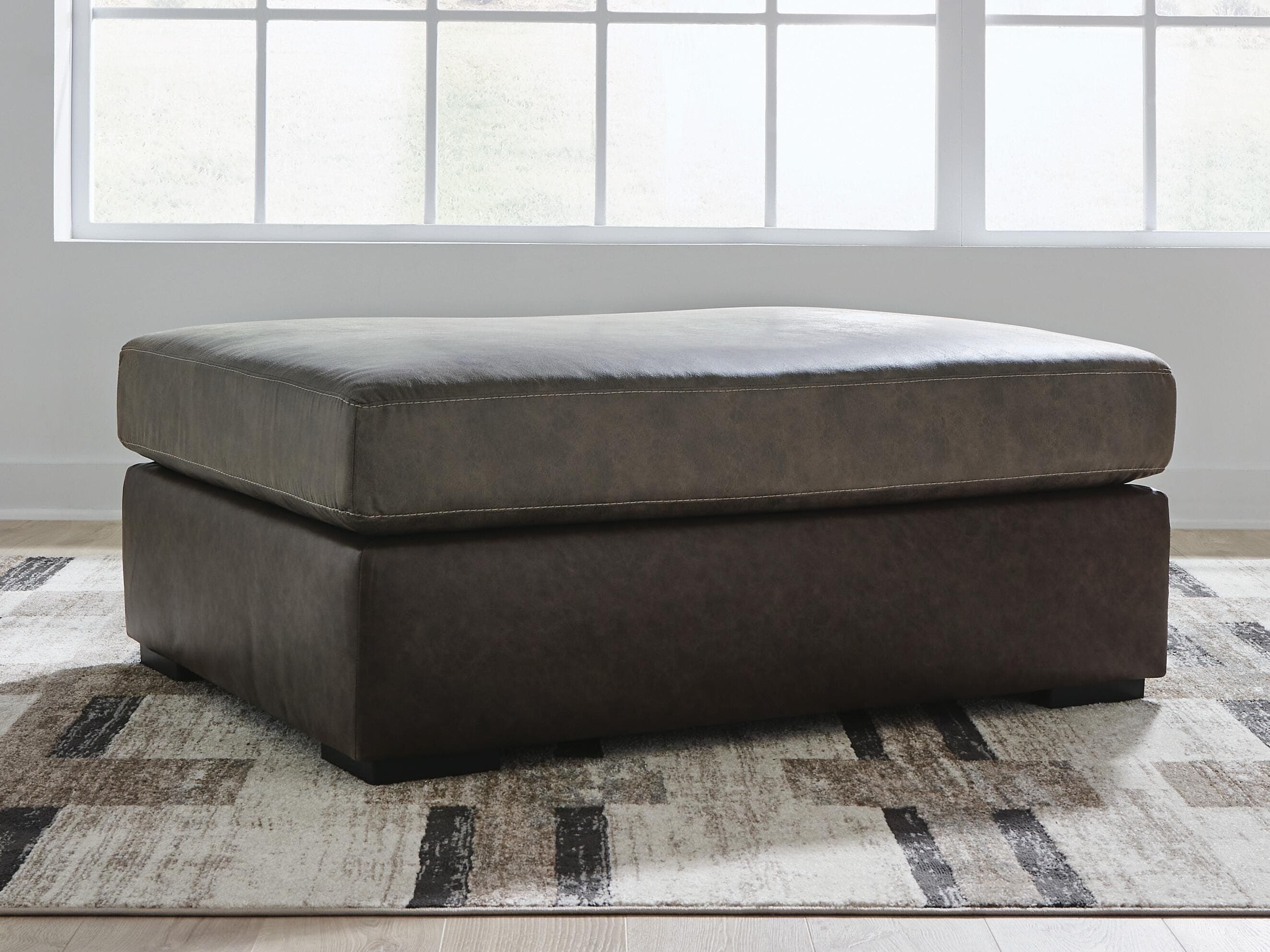 Baltic-Park Oversized Accent Ottoman — Brown/Beige — view 2
