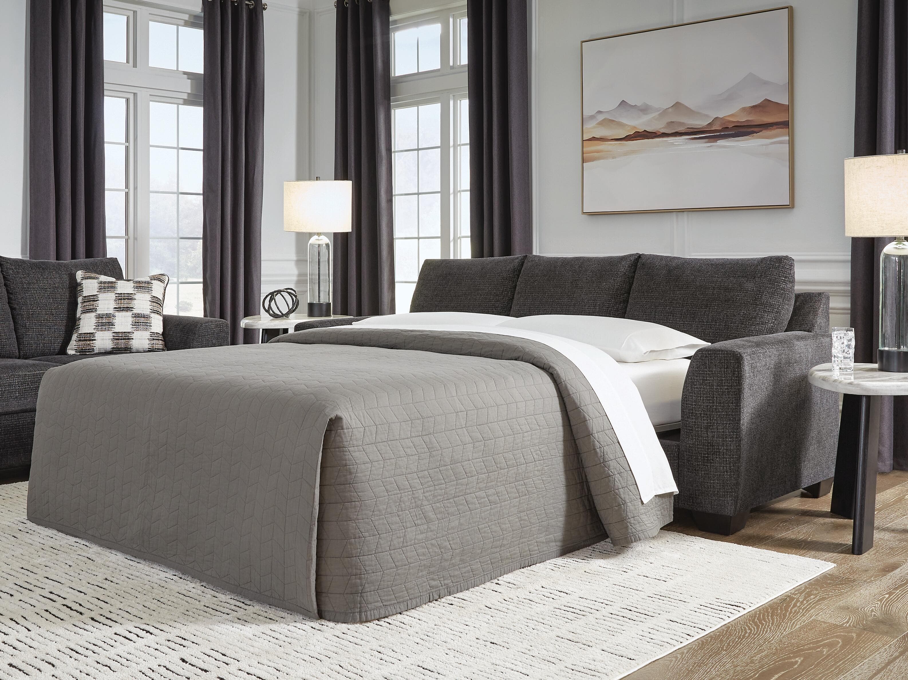 Loreo Queen Sofa Sleeper — Black/Gray — view 2