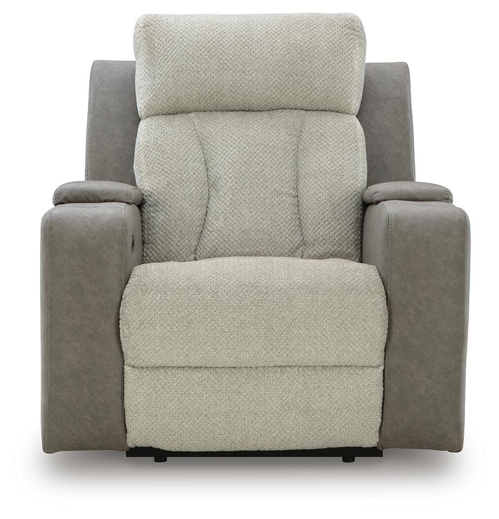 Stately Check Power Recliner — Black/Gray — view 4