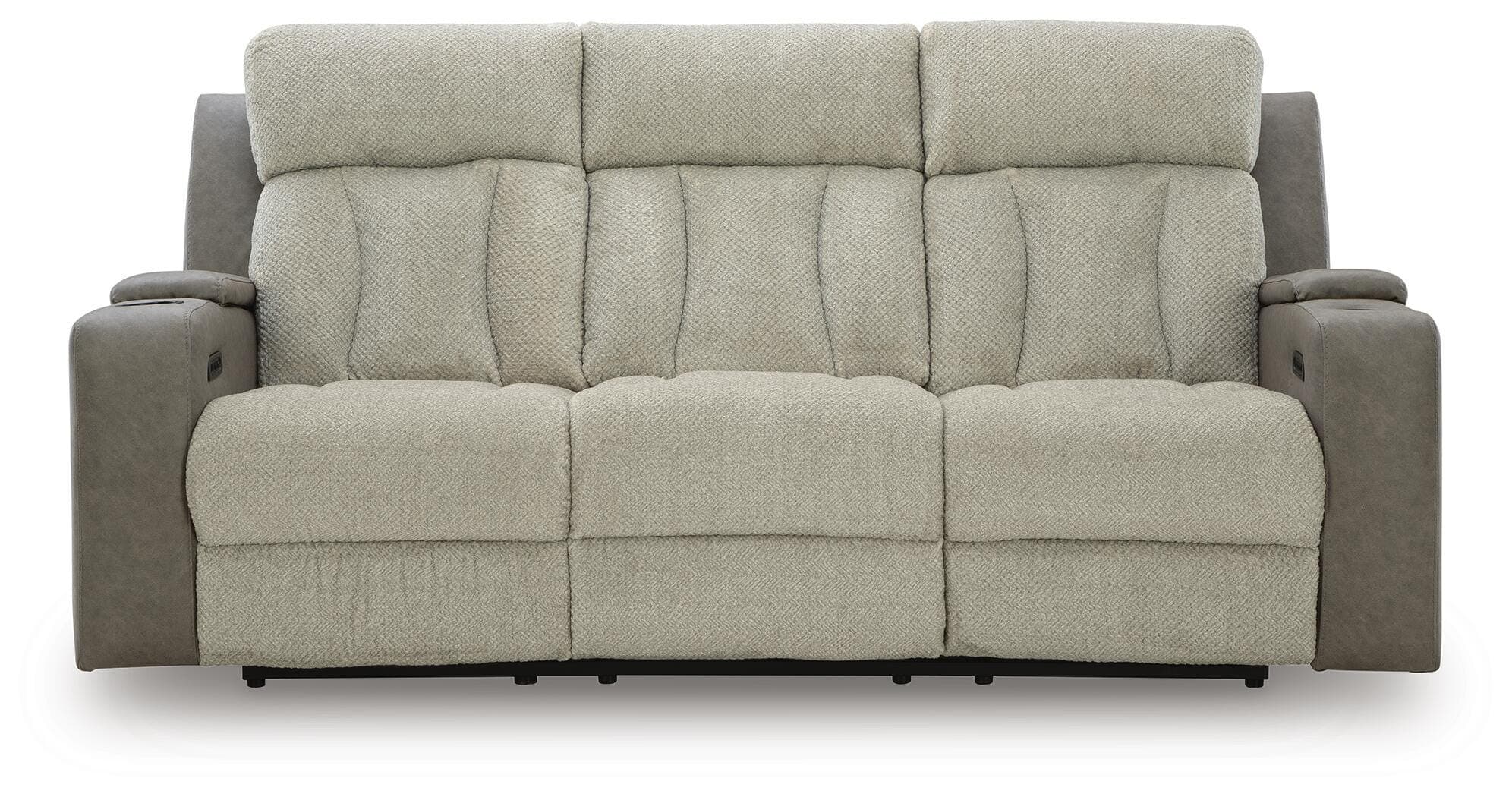 Stately Check Power Reclining Sofa — Black/Gray — view 4