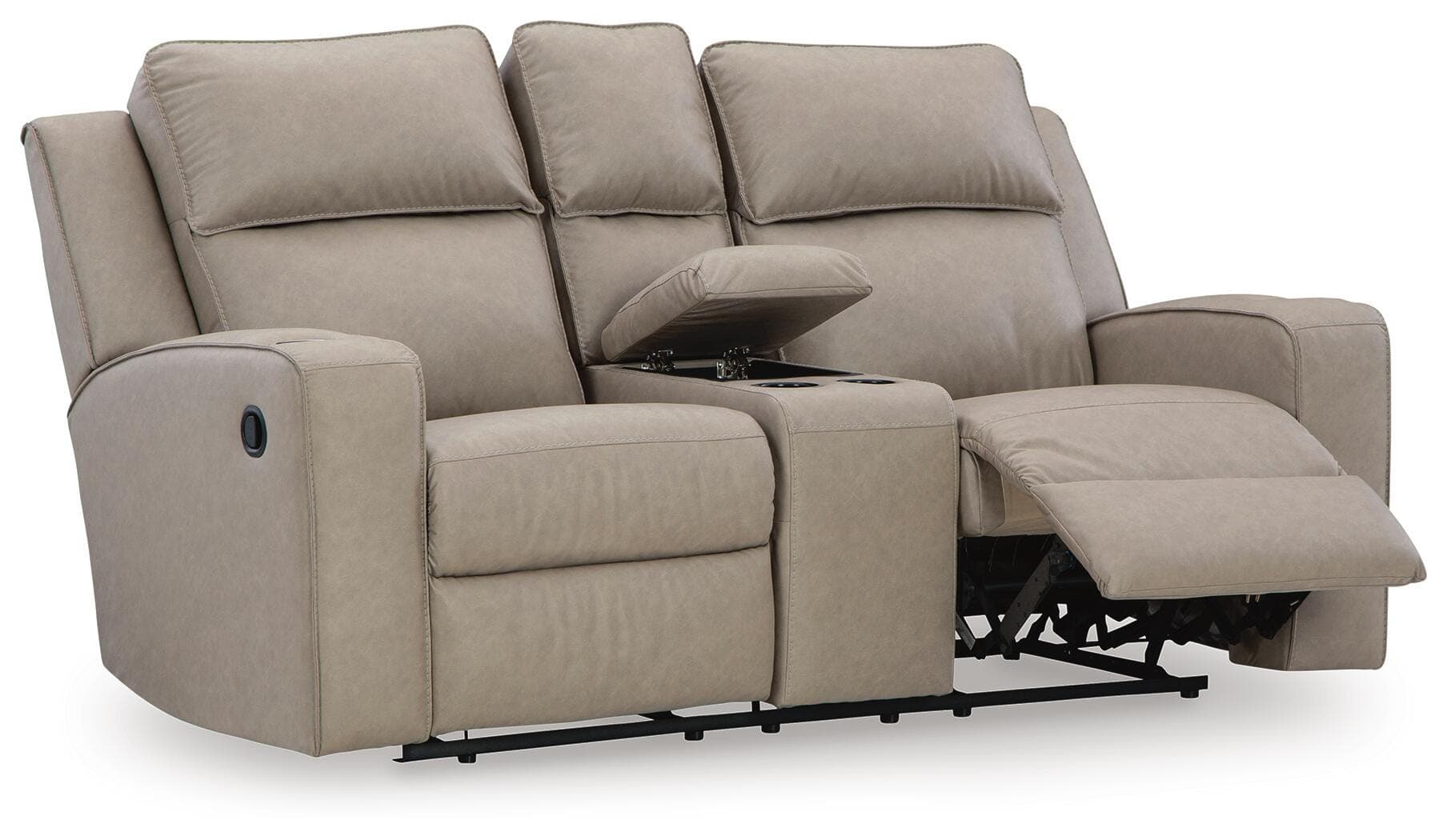 Lavenhorne Reclining Loveseat with Console — Black/Gray — view 3
