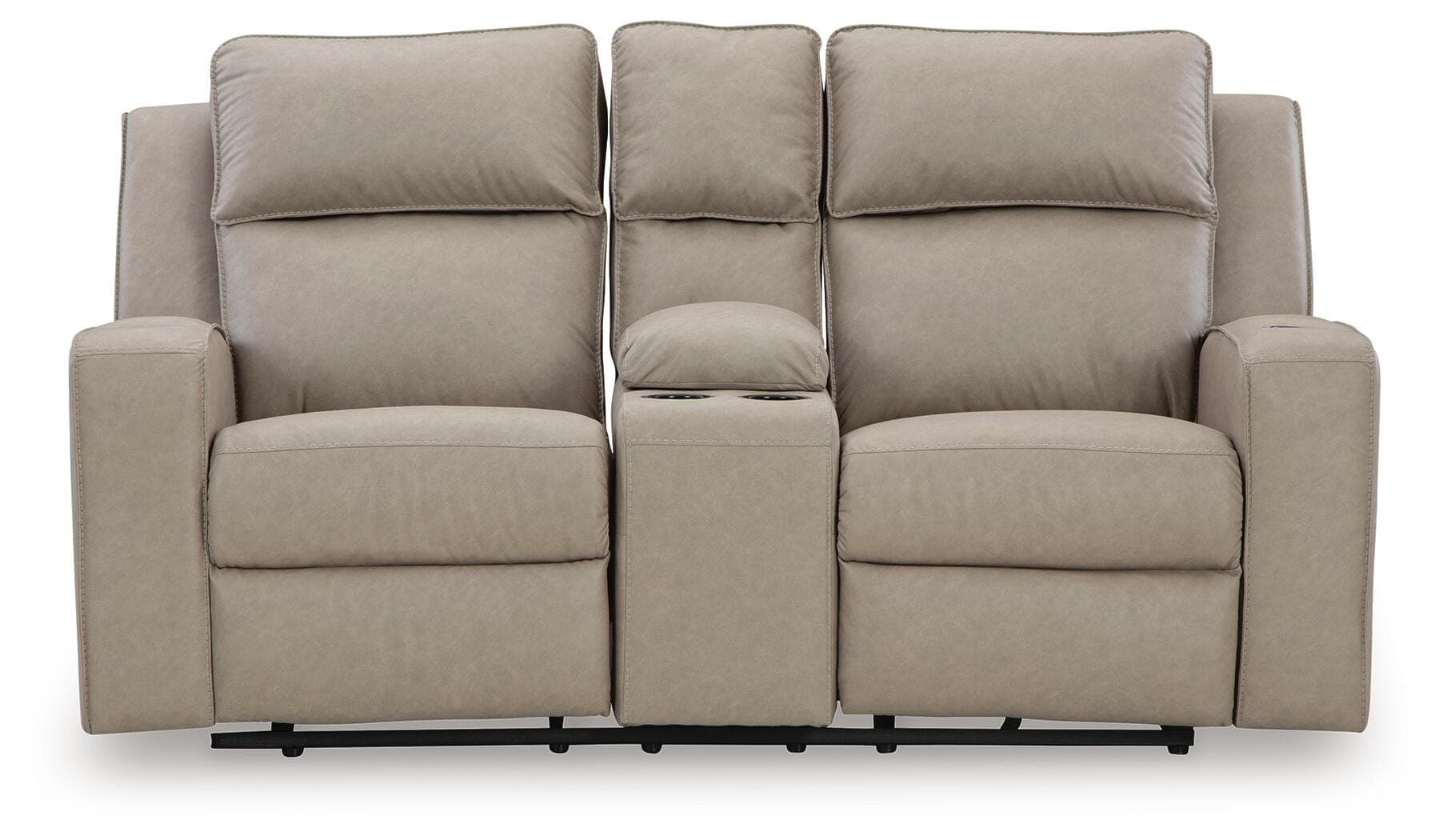 Lavenhorne Reclining Loveseat with Console — Black/Gray — view 4
