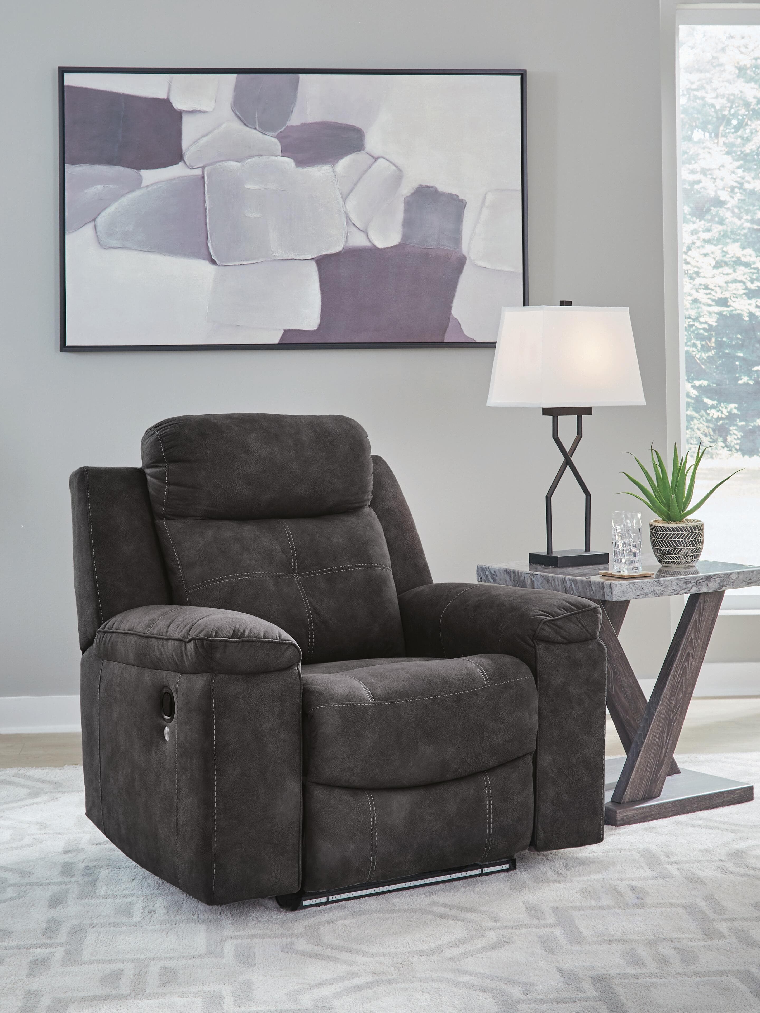 Brysonview Recliner — Black/Gray — view 2