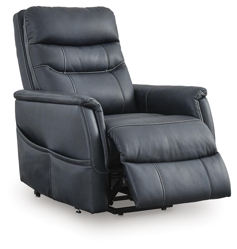 Strawbill Power Lift Recliner — Blue — view 3